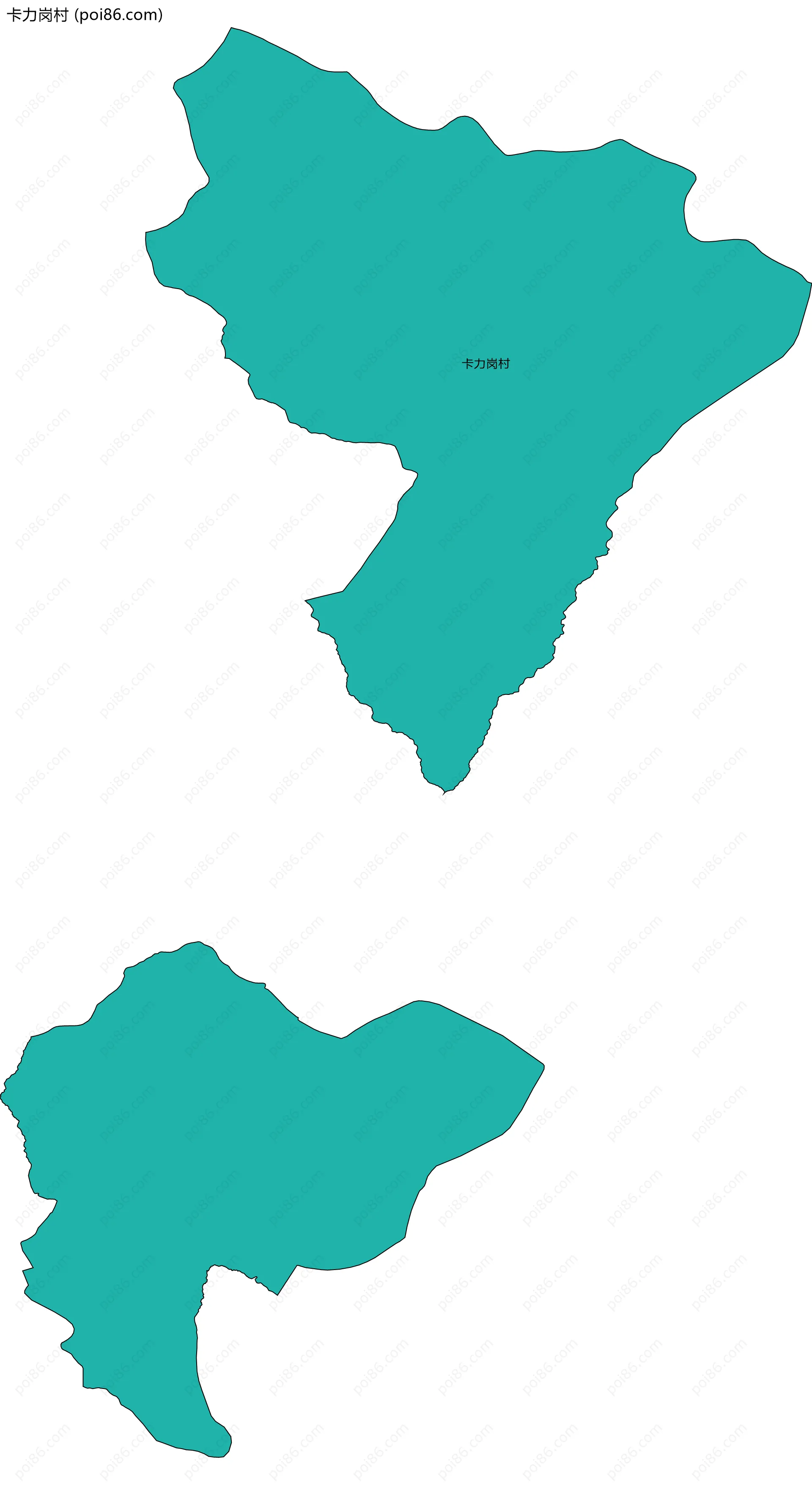 卡力岗村边界地图