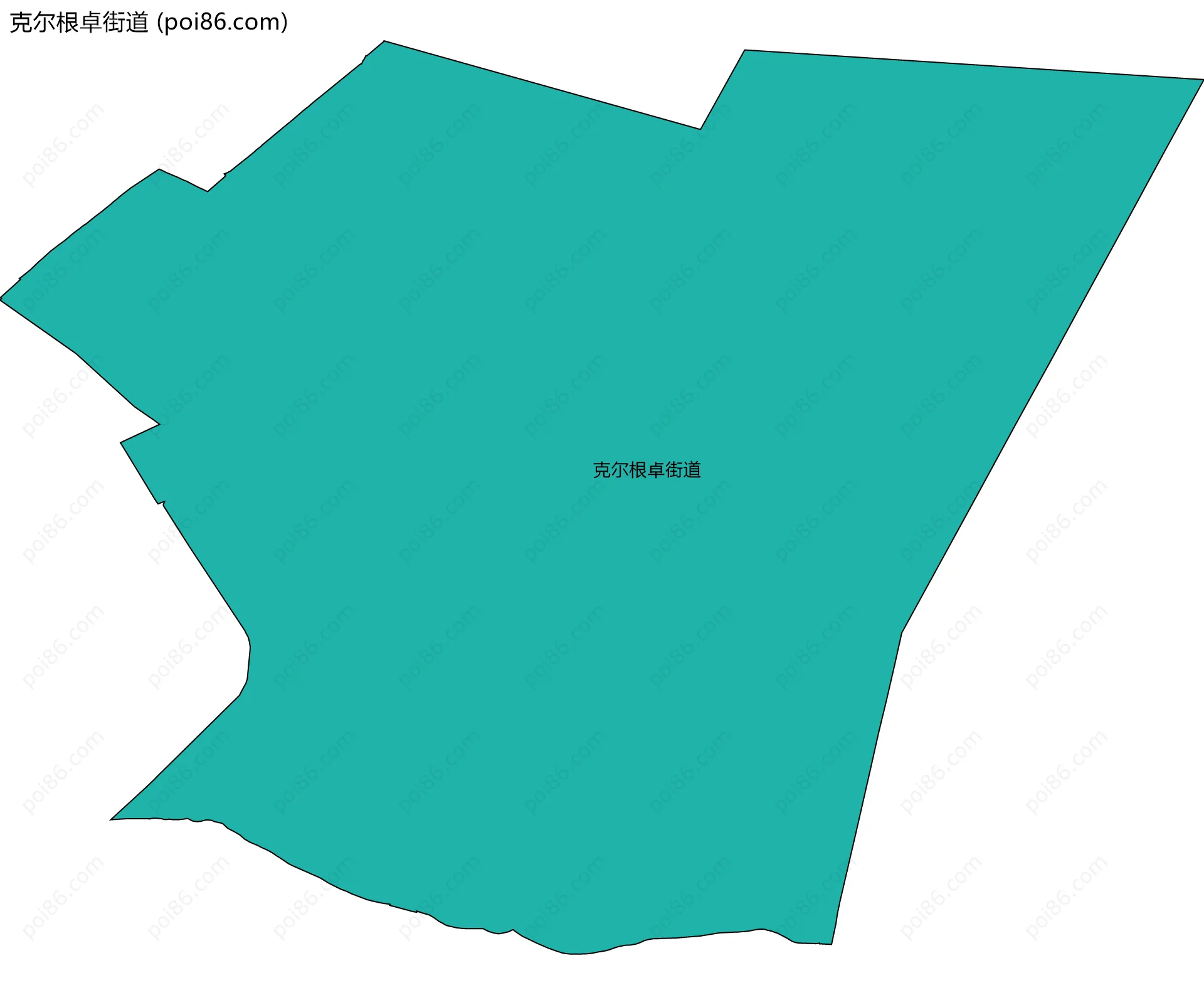 克尔根卓街道边界地图