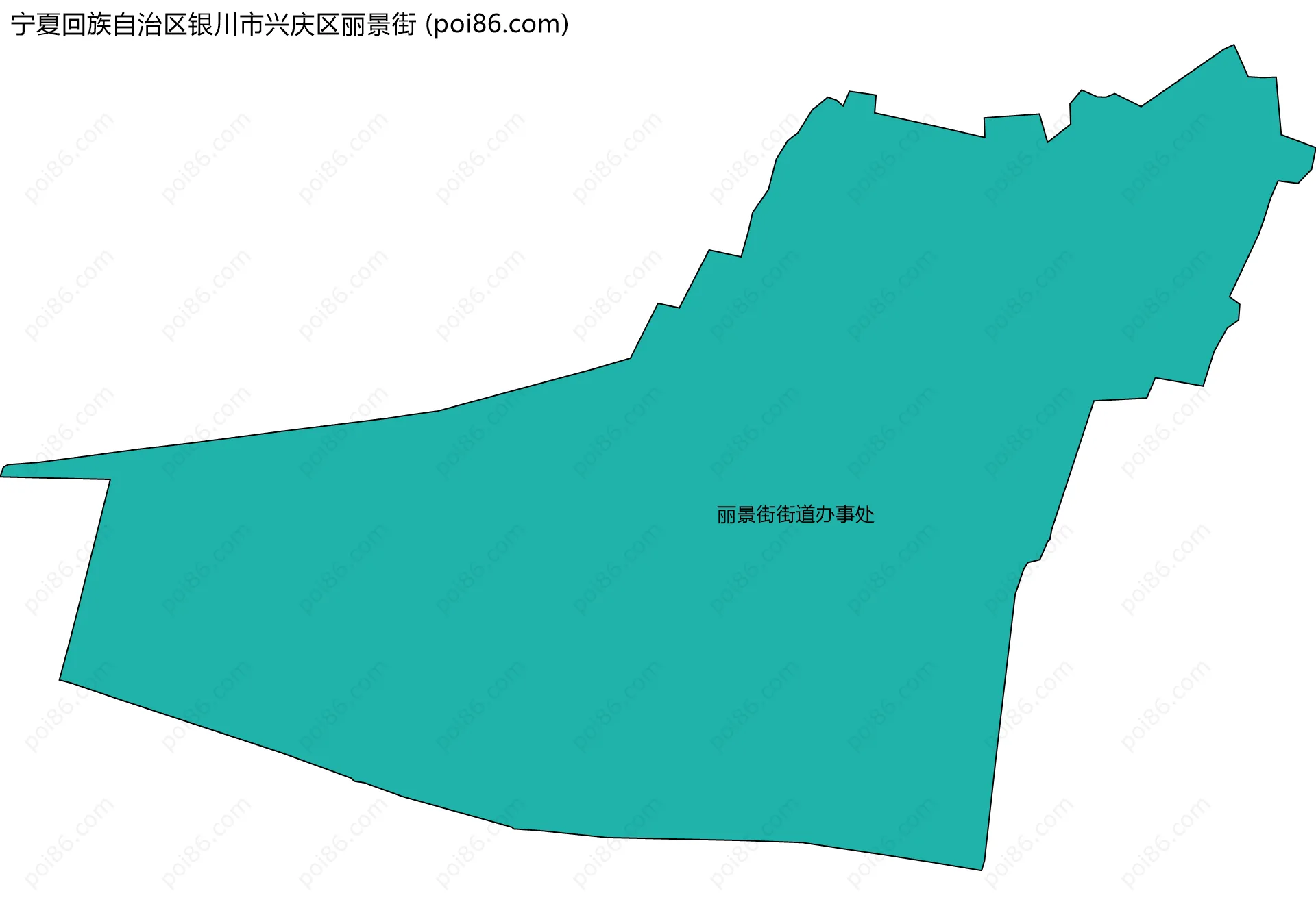 宁夏回族自治区银川市兴庆区丽景街边界地图(五级行政区划)