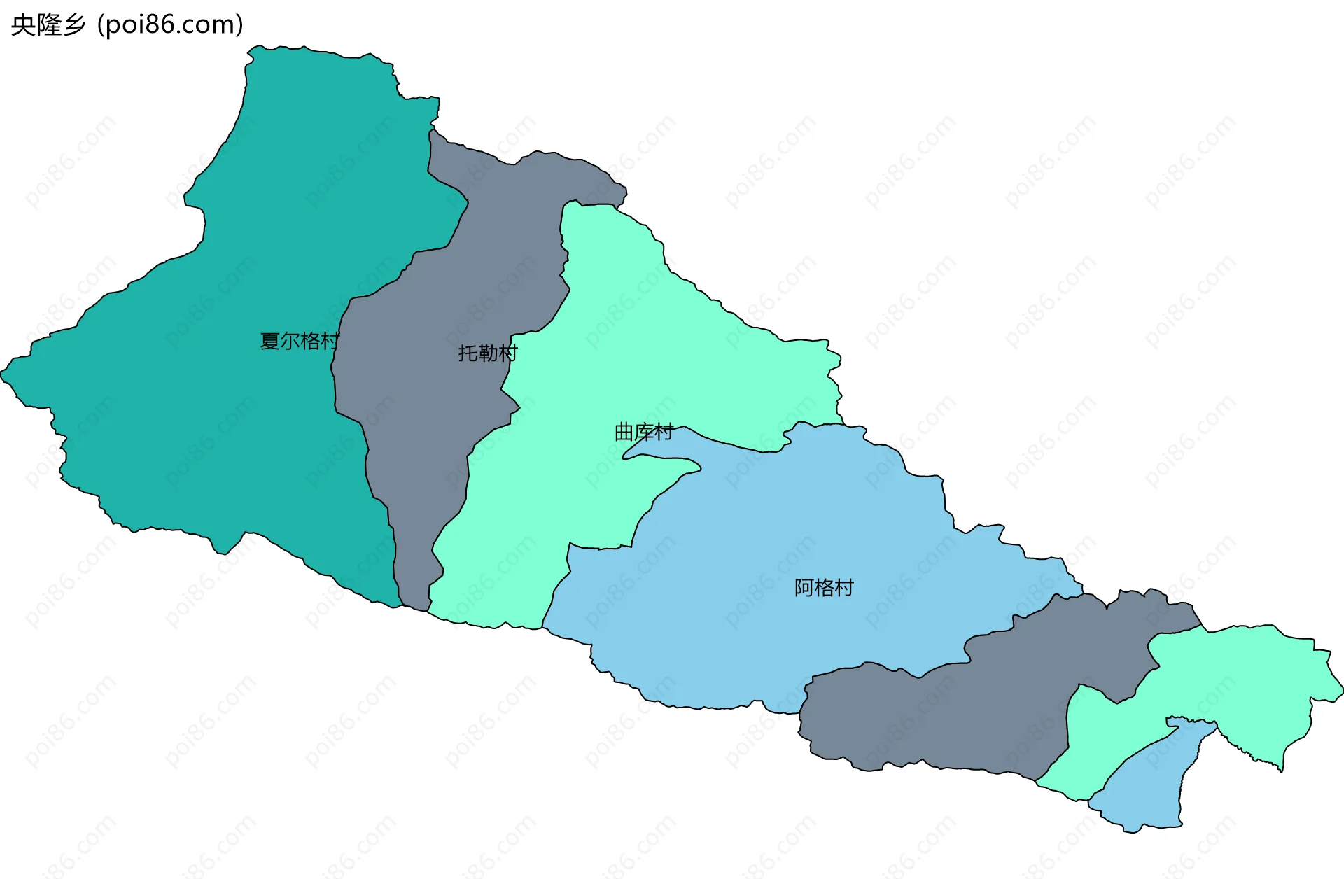 央隆乡边界地图(五级行政区划)