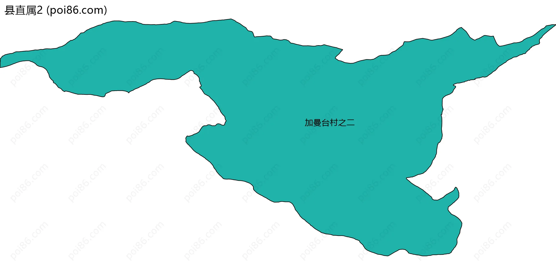 县直属2边界地图(五级行政区划)