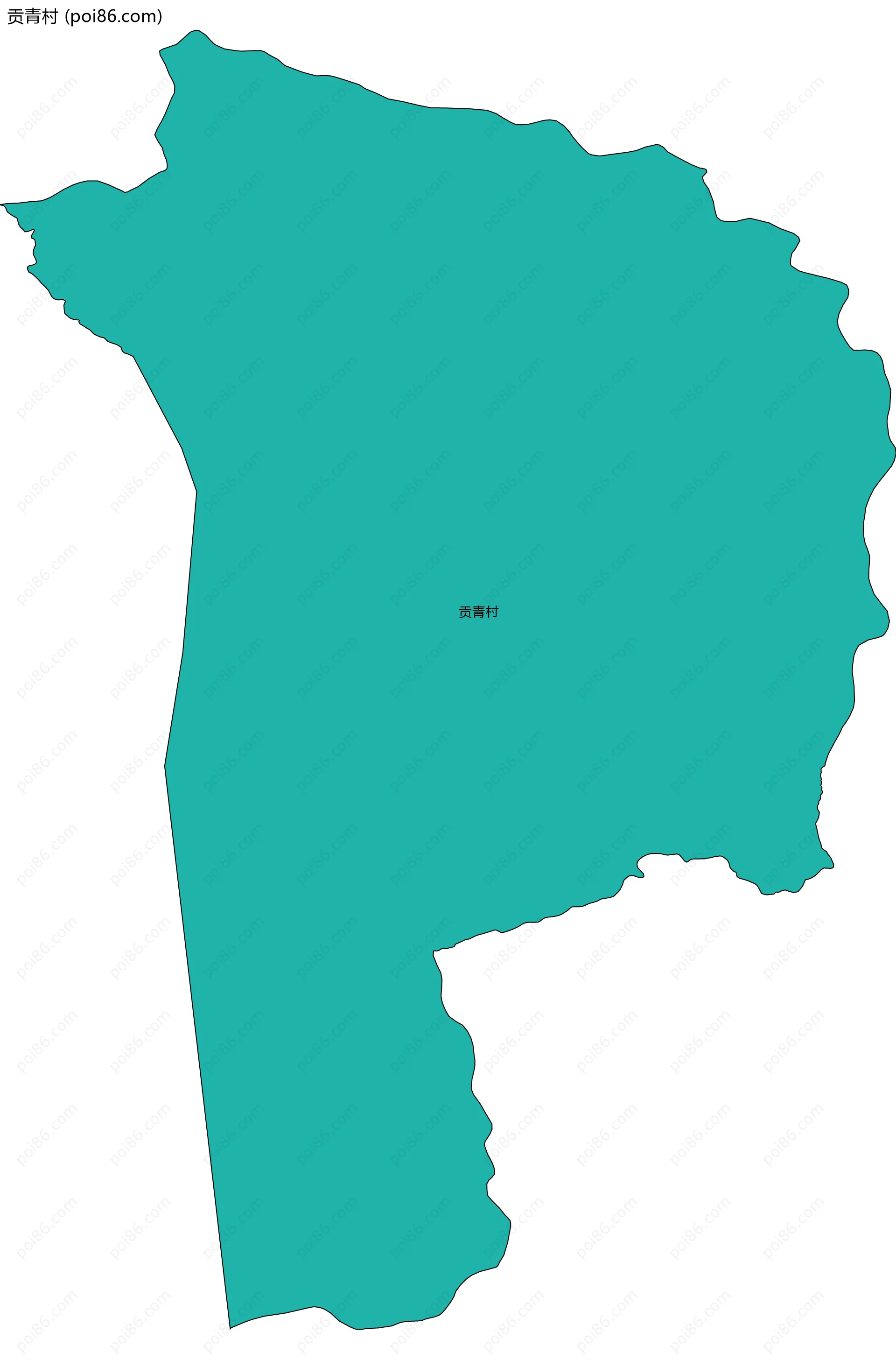 贡青村边界地图