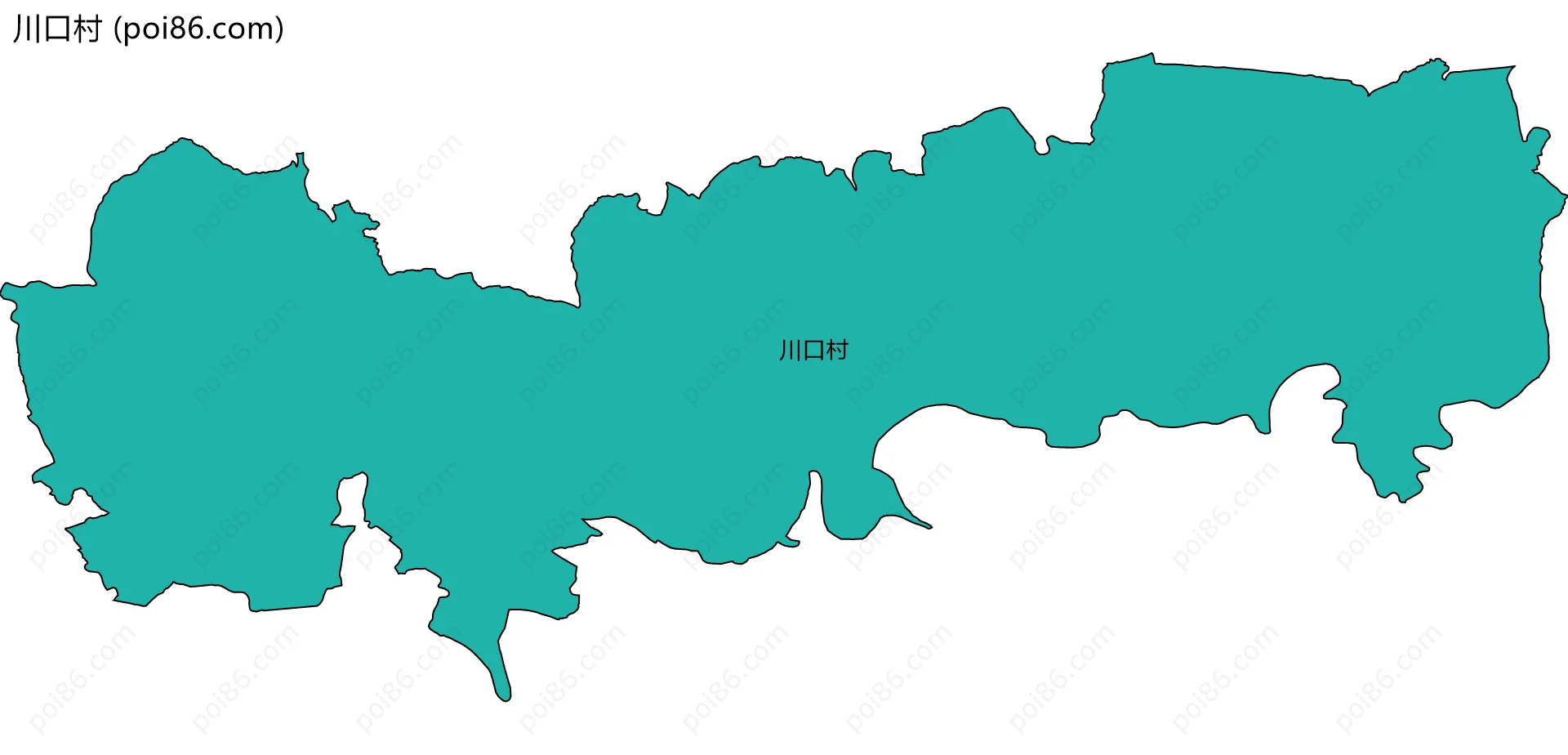 川口村边界地图