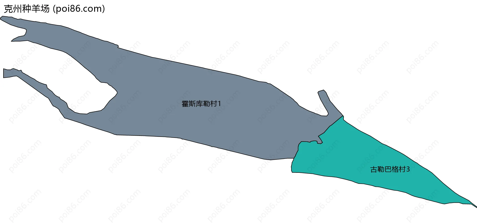 克州种羊场边界地图(五级行政区划)