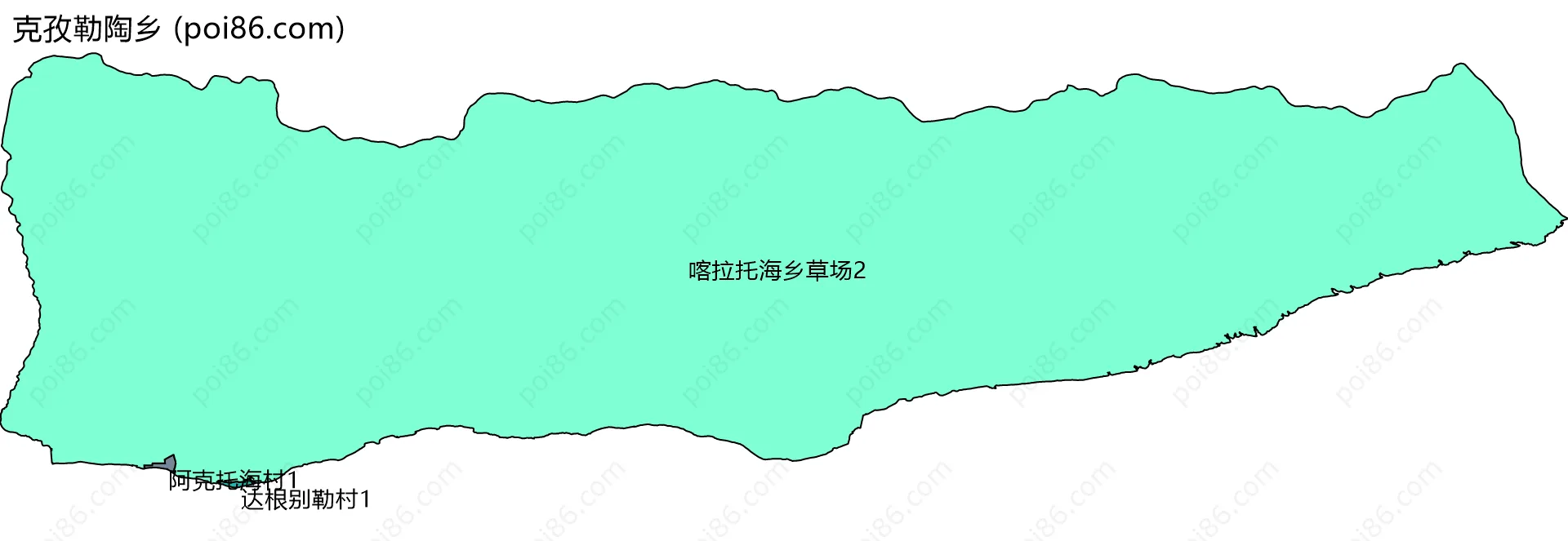克孜勒陶乡边界地图(五级行政区划)