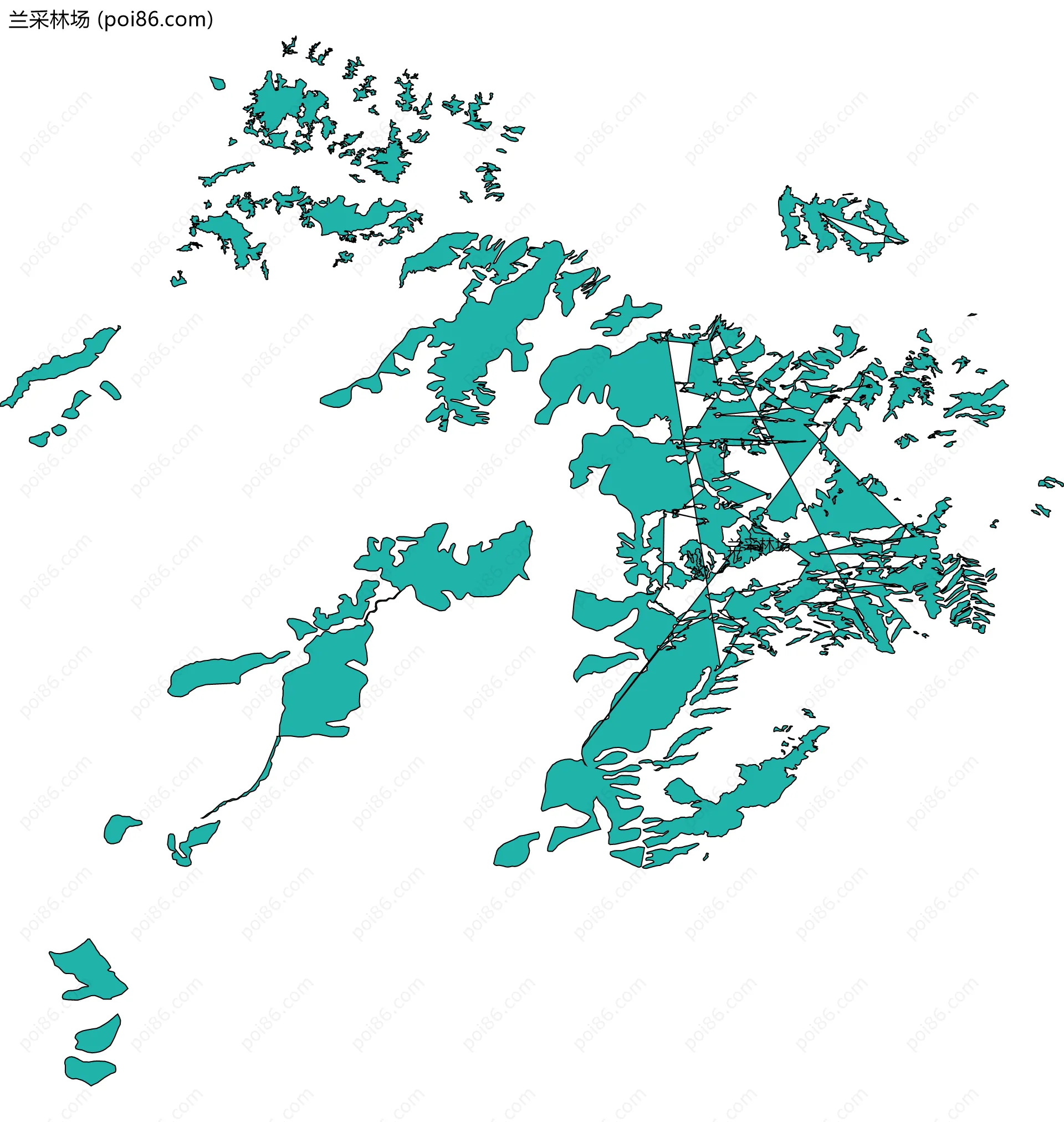 兰采林场边界地图(五级行政区划)