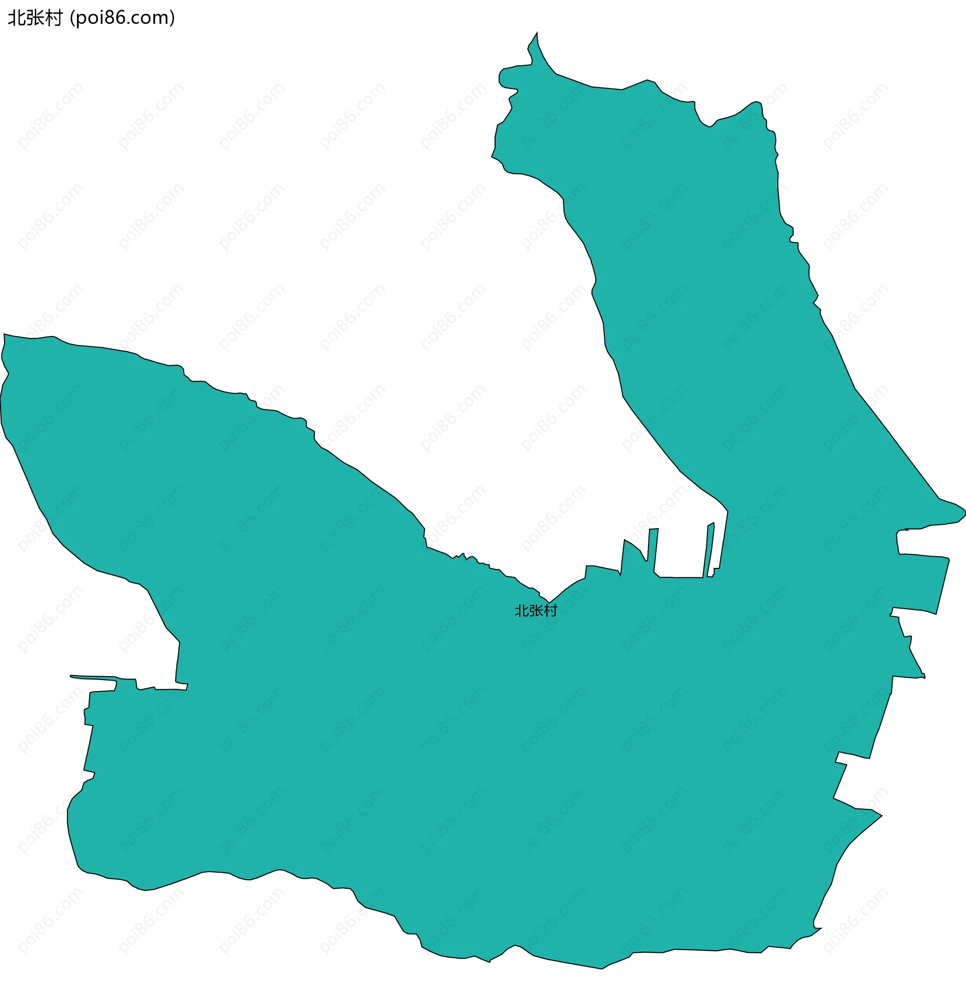 北张村边界地图