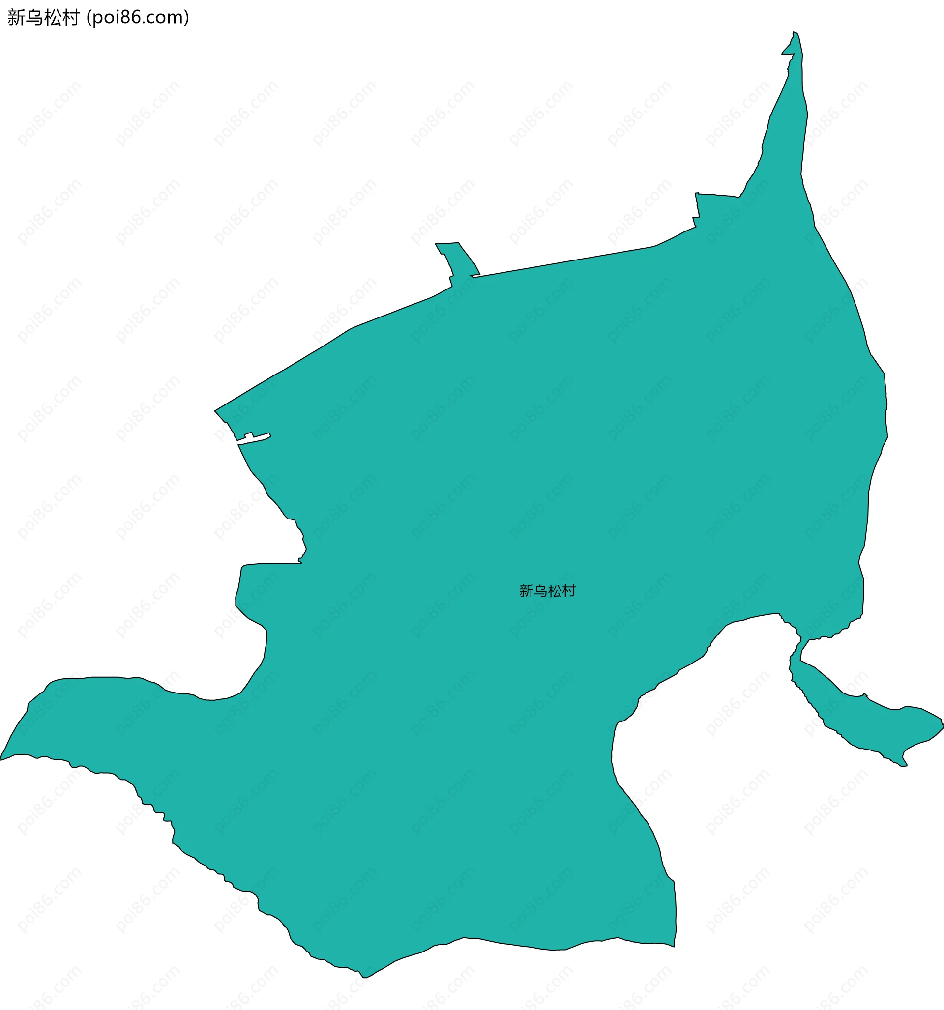 新乌松村边界地图