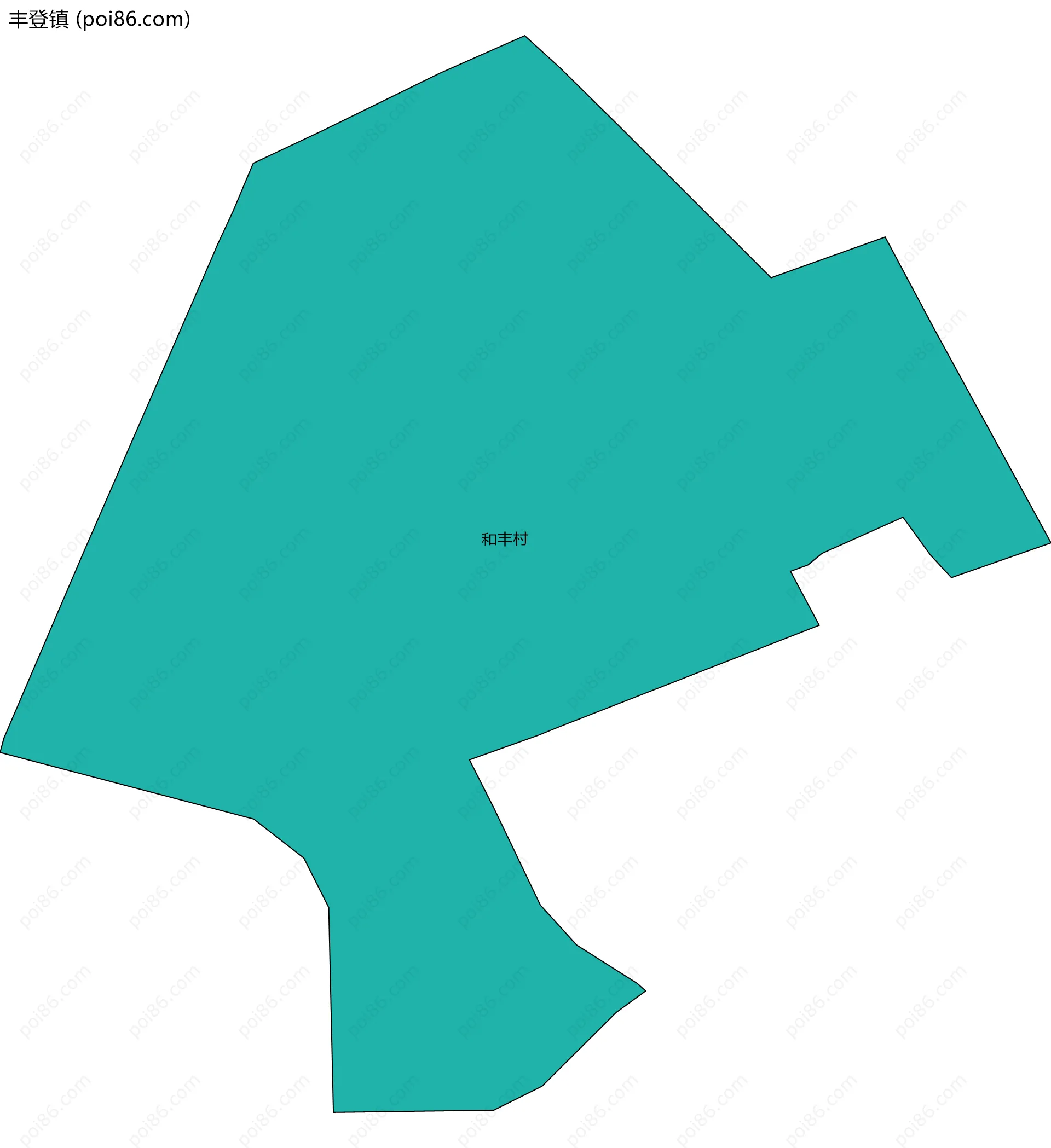 丰登镇边界地图(五级行政区划)