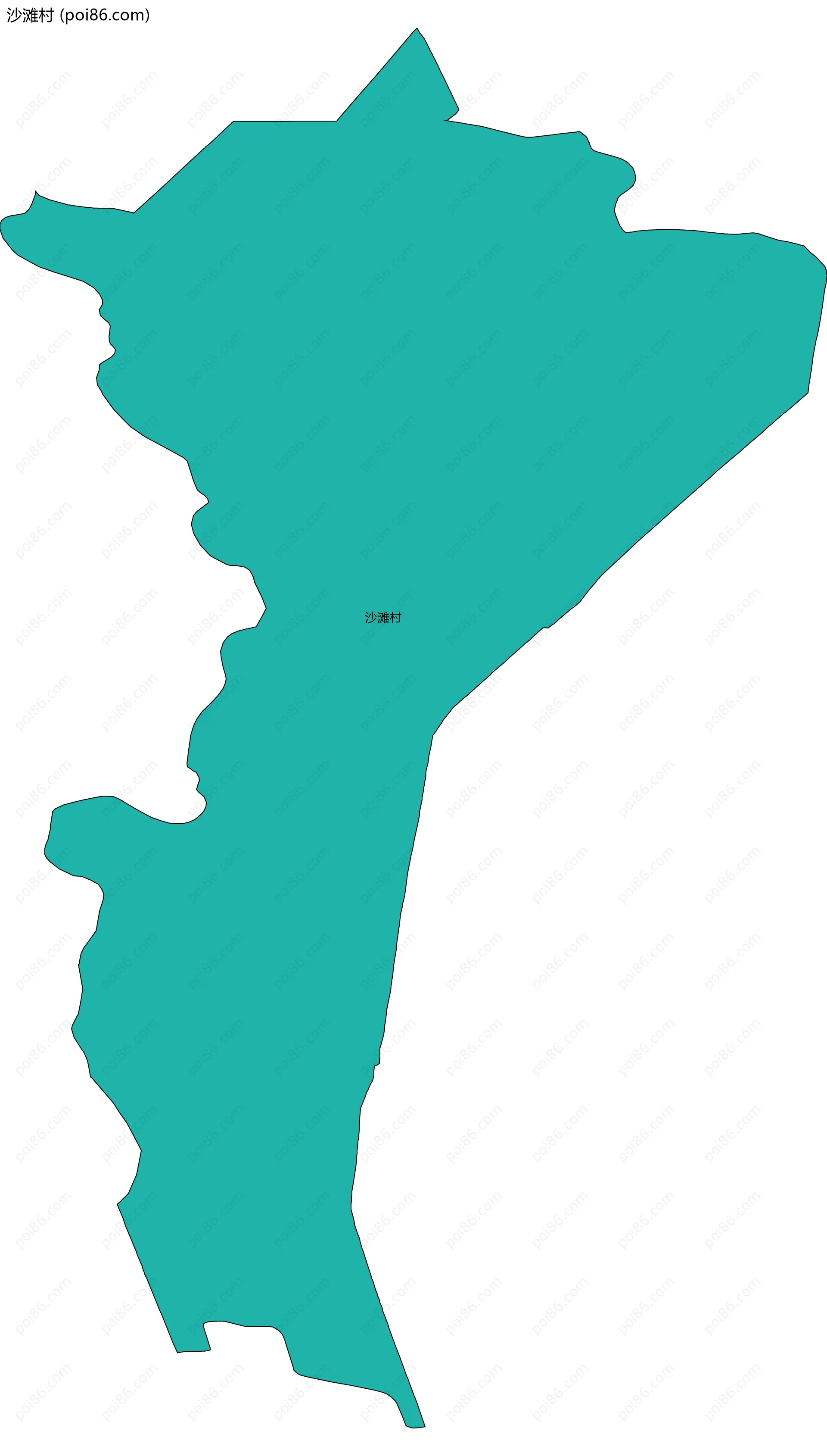 沙滩村边界地图