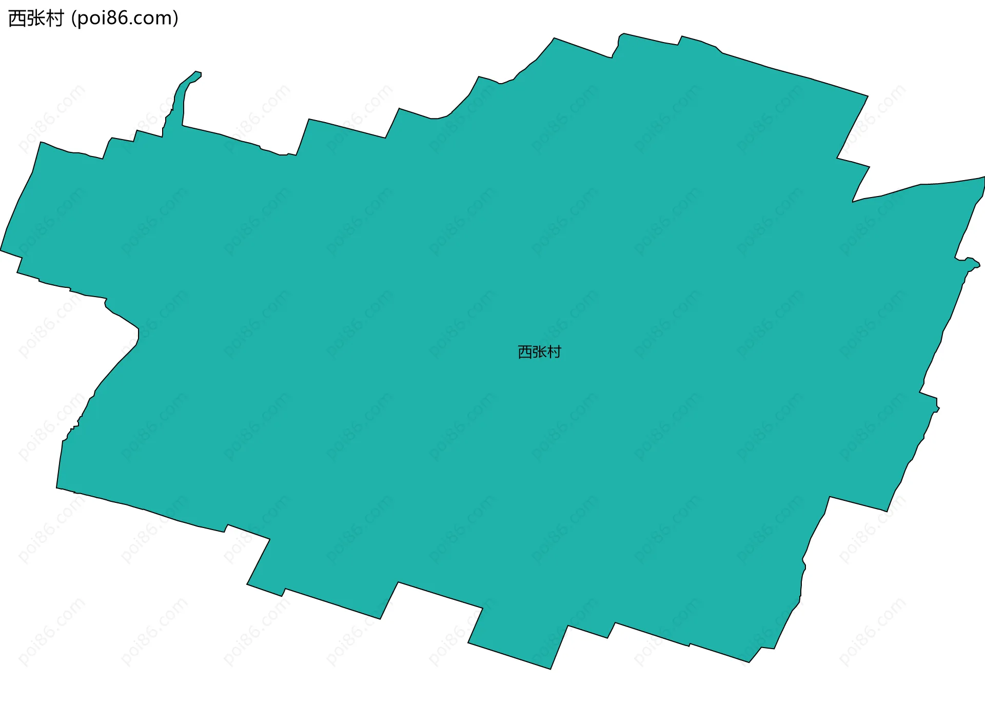 西张村边界地图
