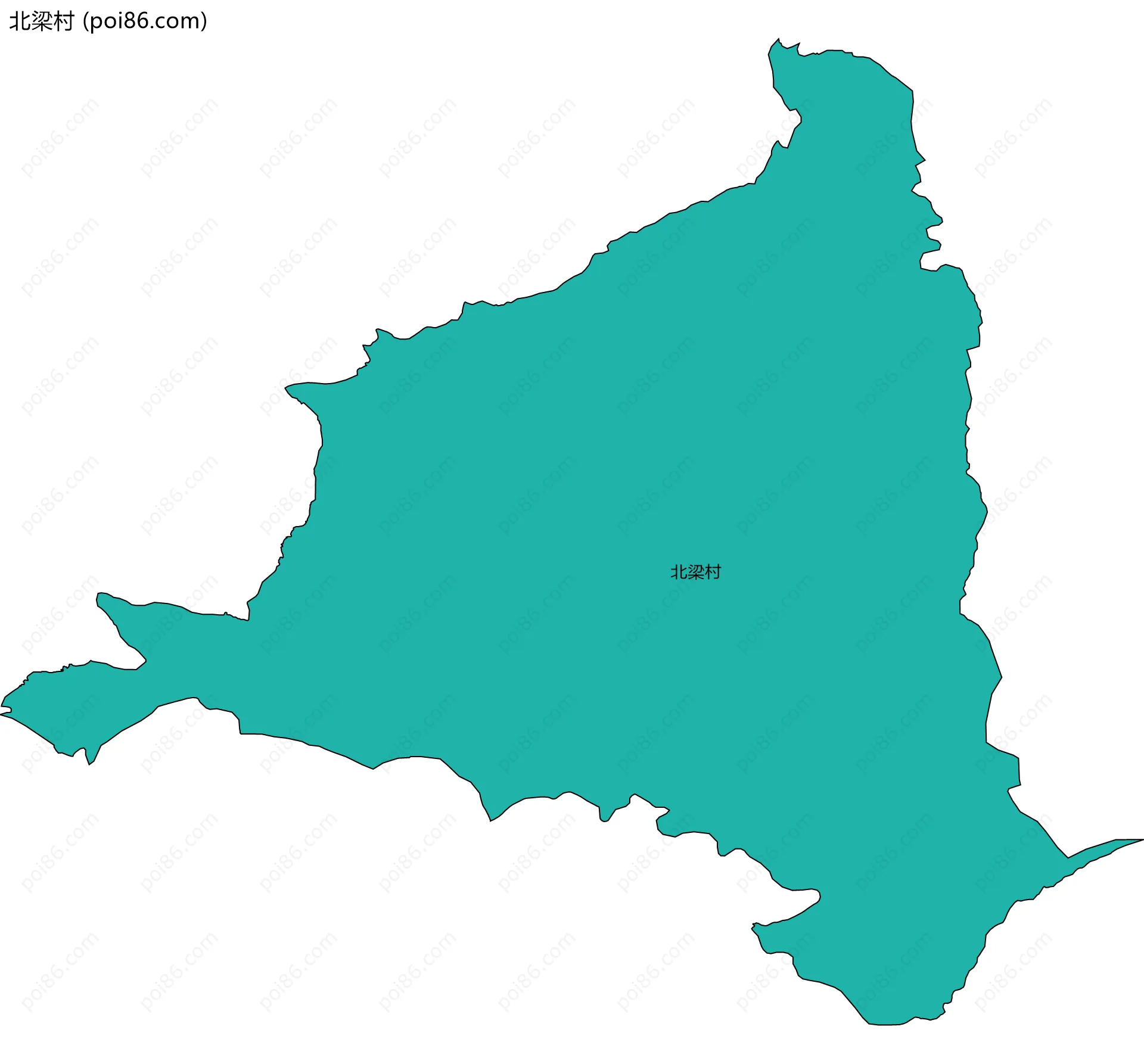 北梁村边界地图