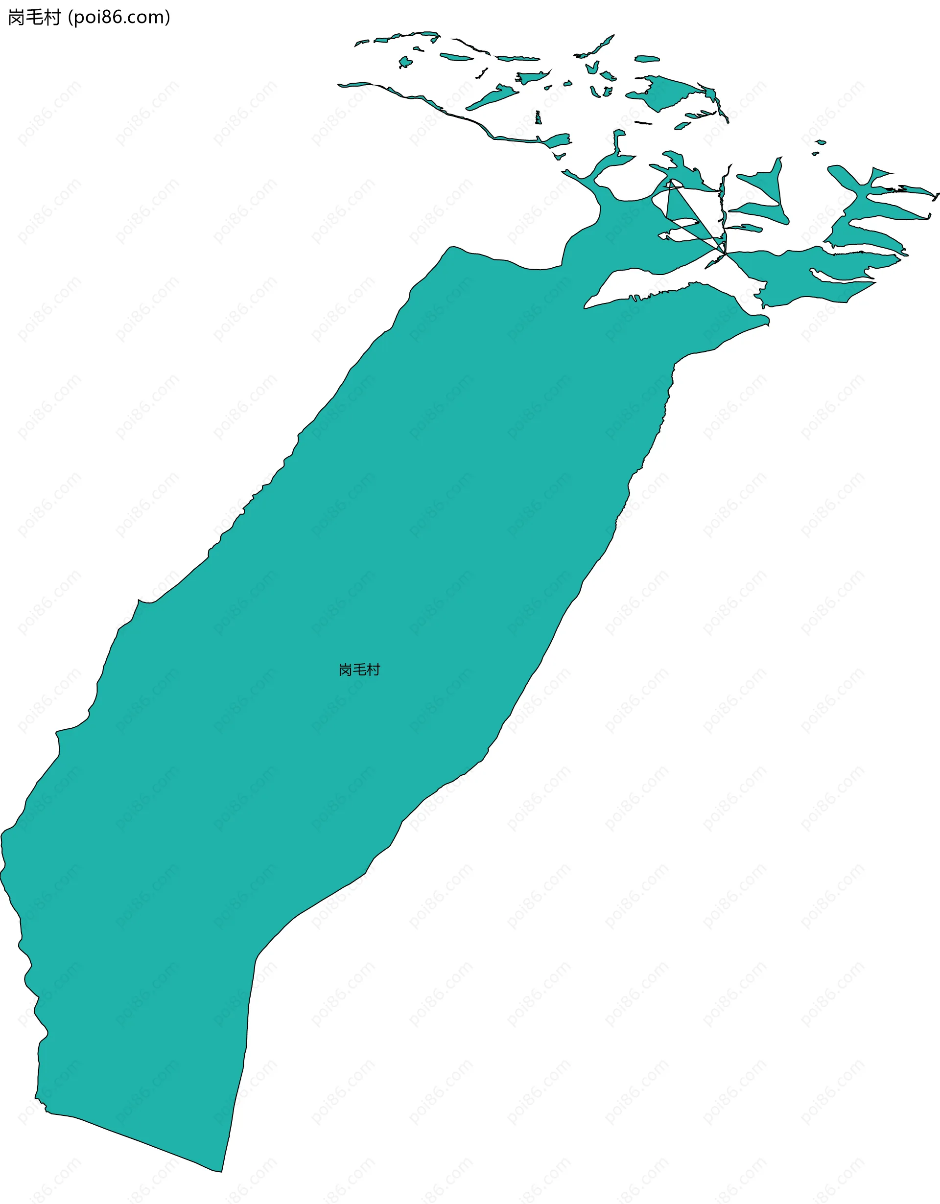 岗毛村边界地图