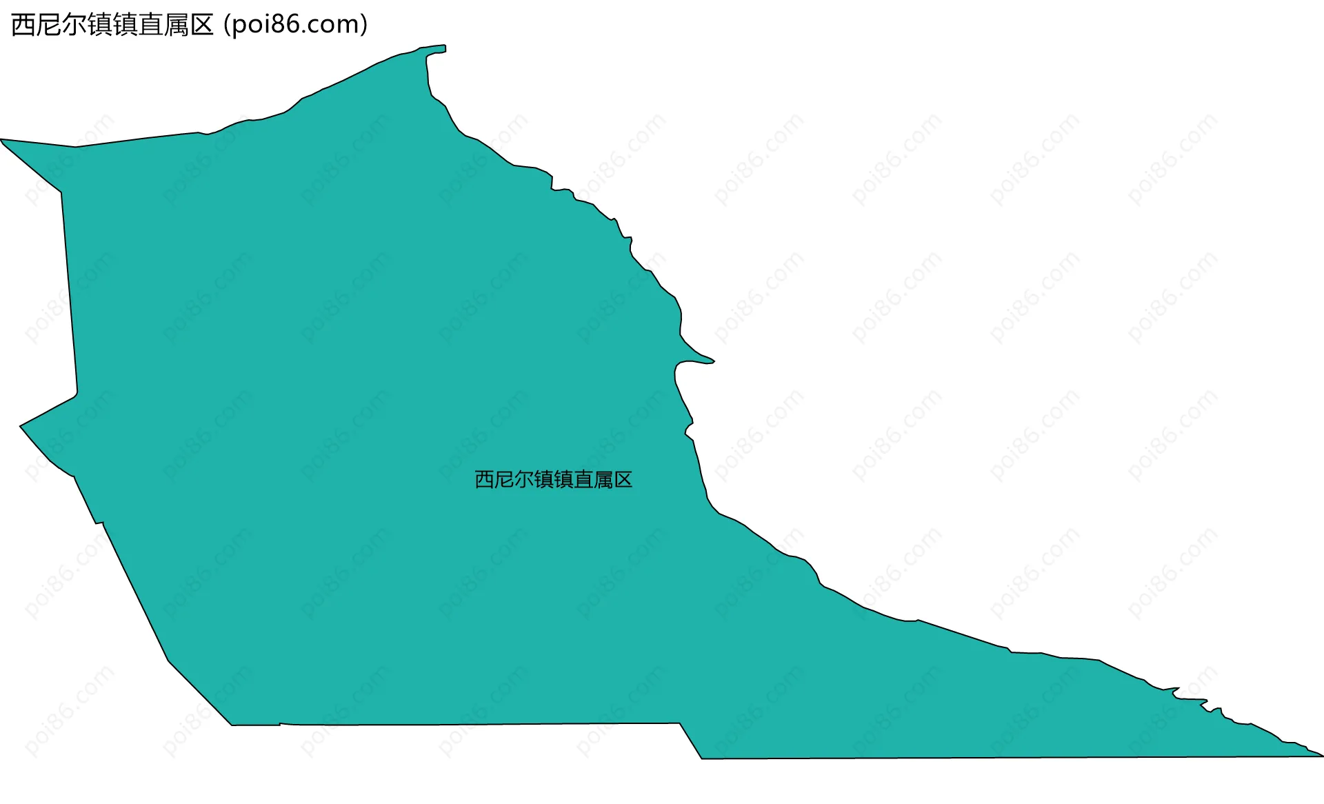 西尼尔镇镇直属区边界地图