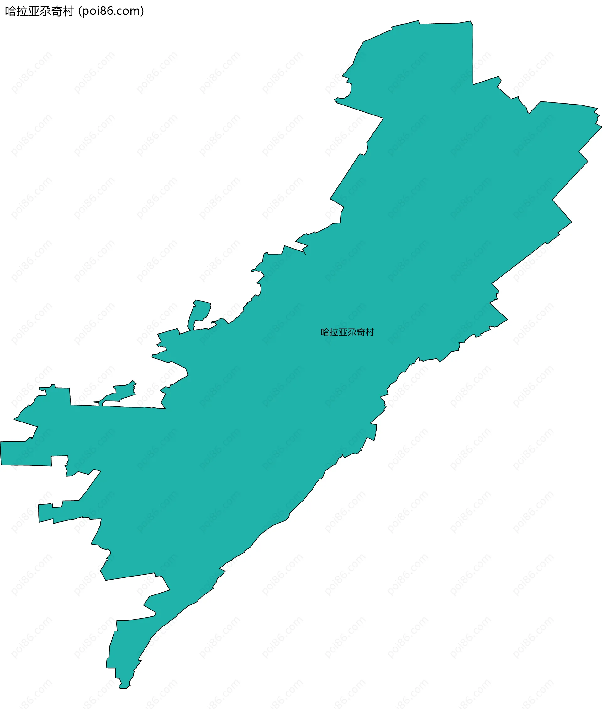 哈拉亚尕奇村边界地图