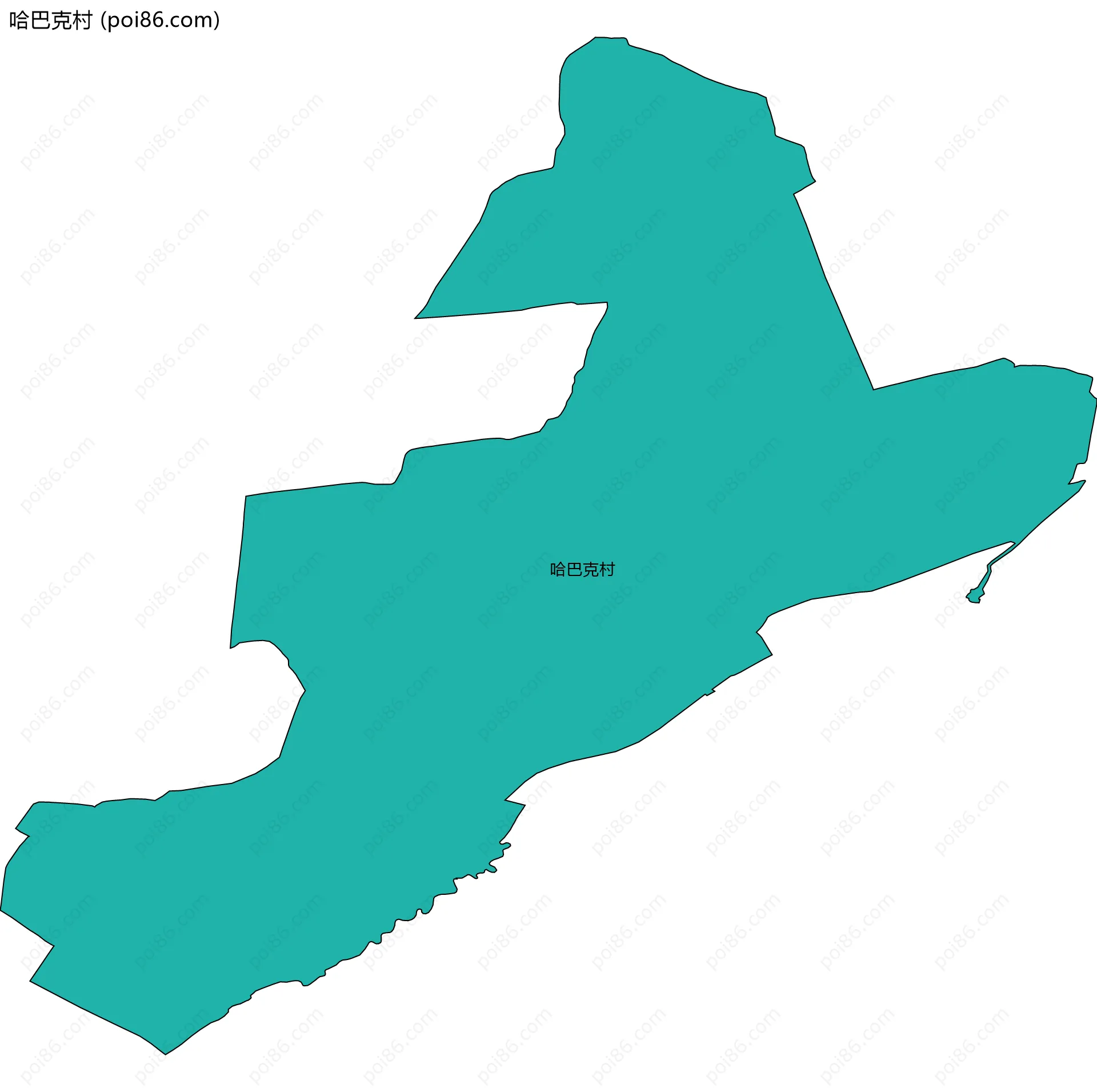 哈巴克村边界地图