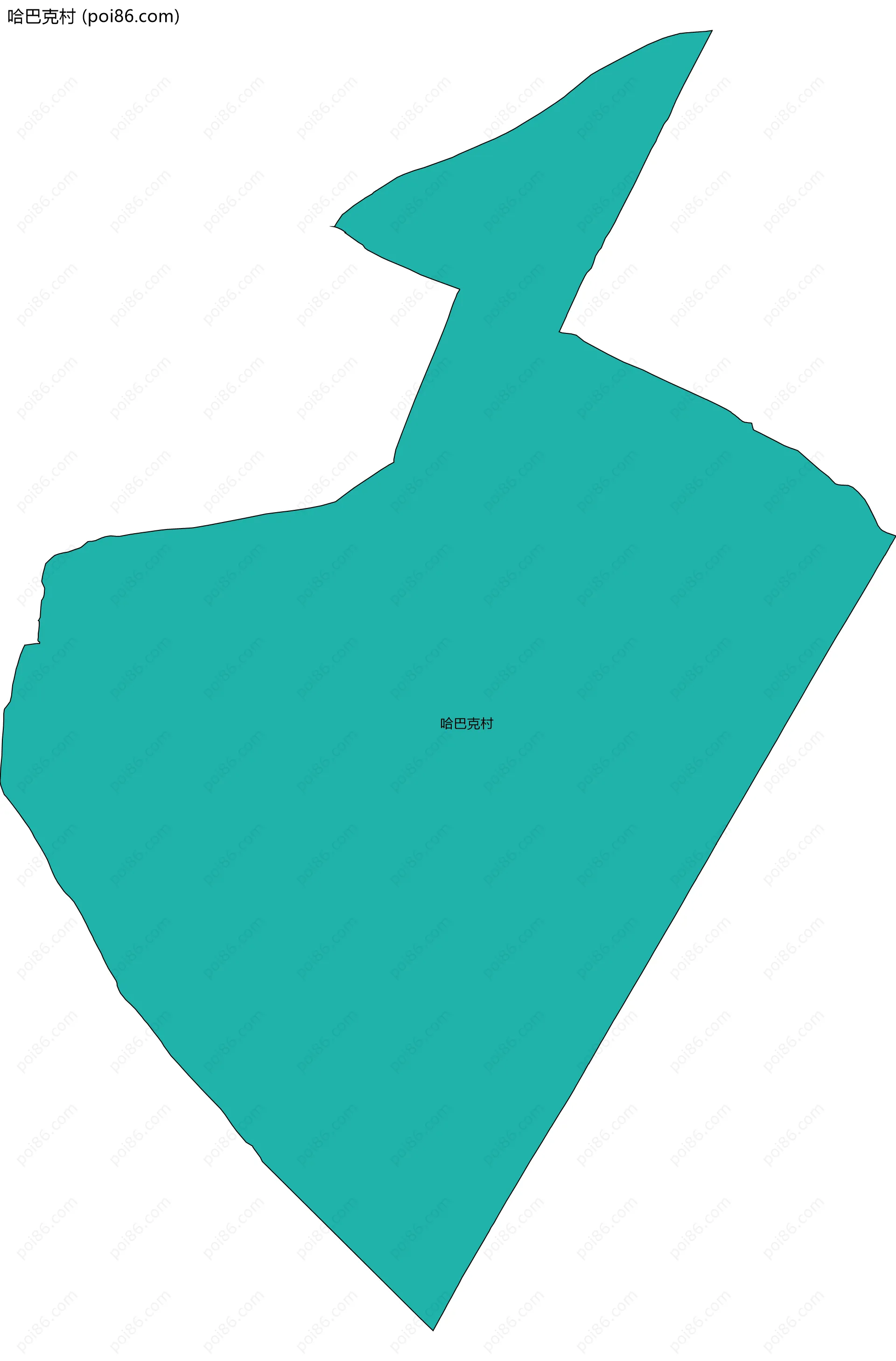 哈巴克村边界地图