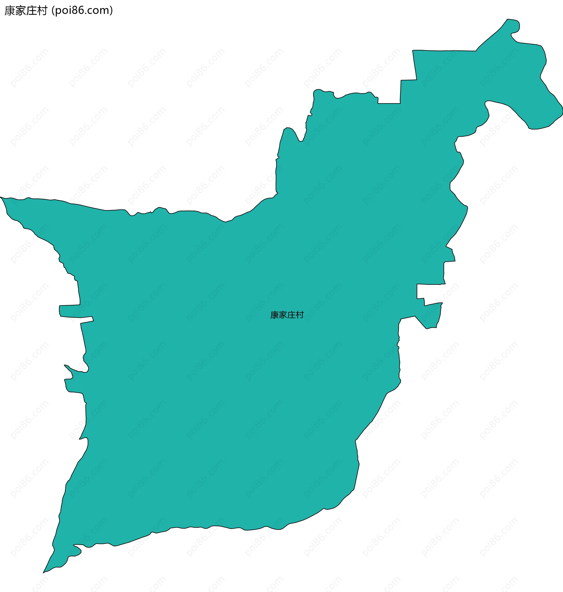 康家庄村边界地图