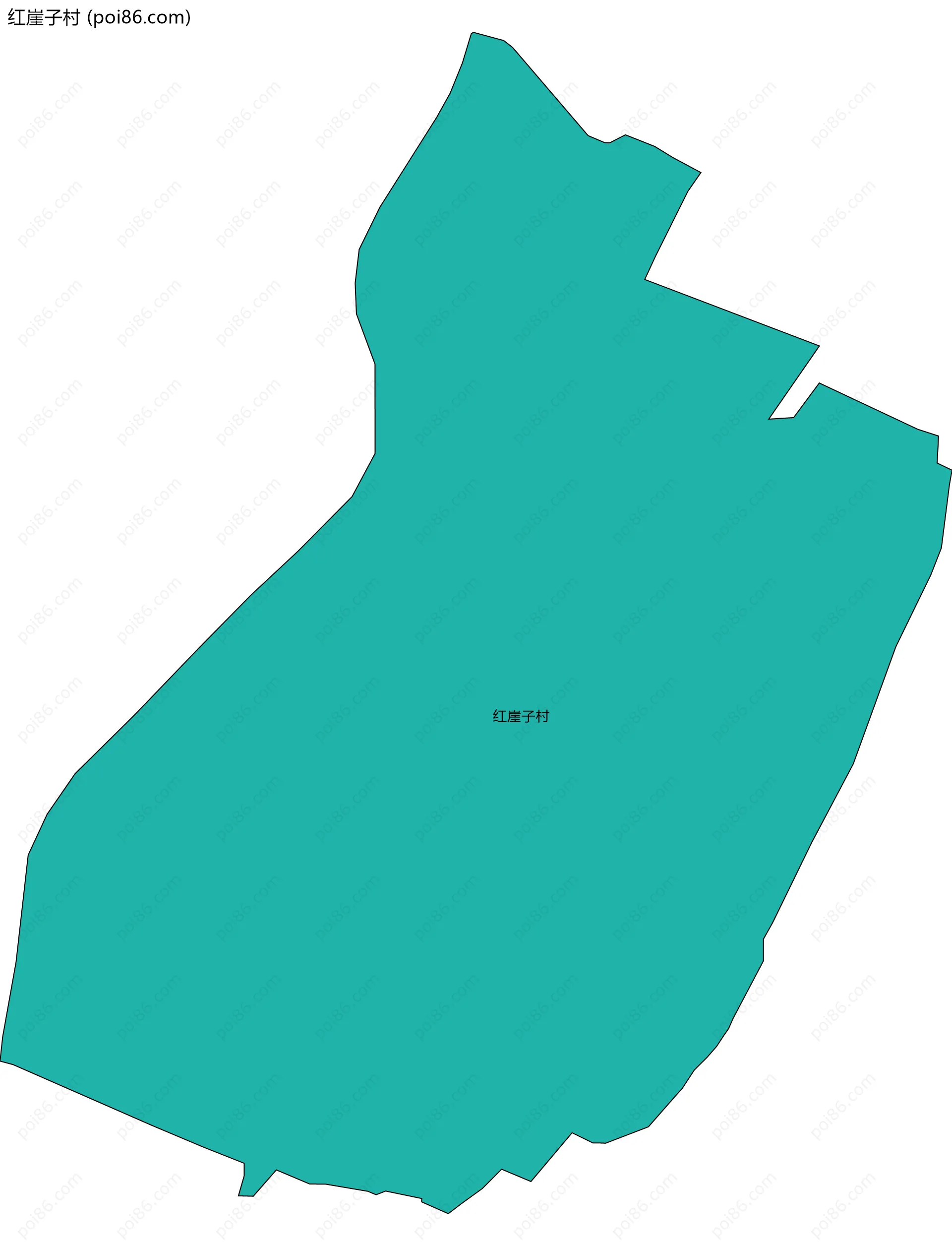 红崖子村边界地图