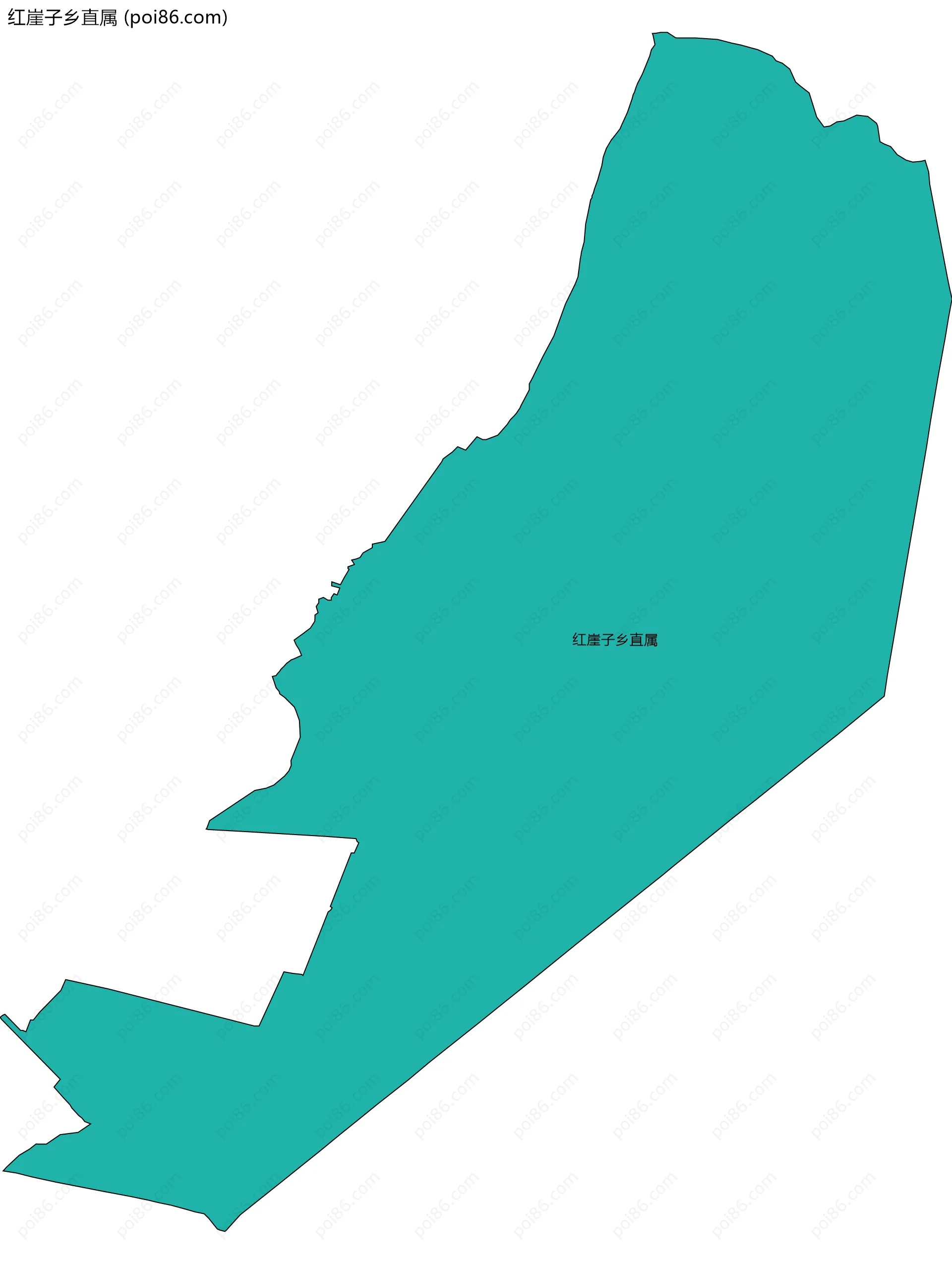 红崖子乡直属边界地图