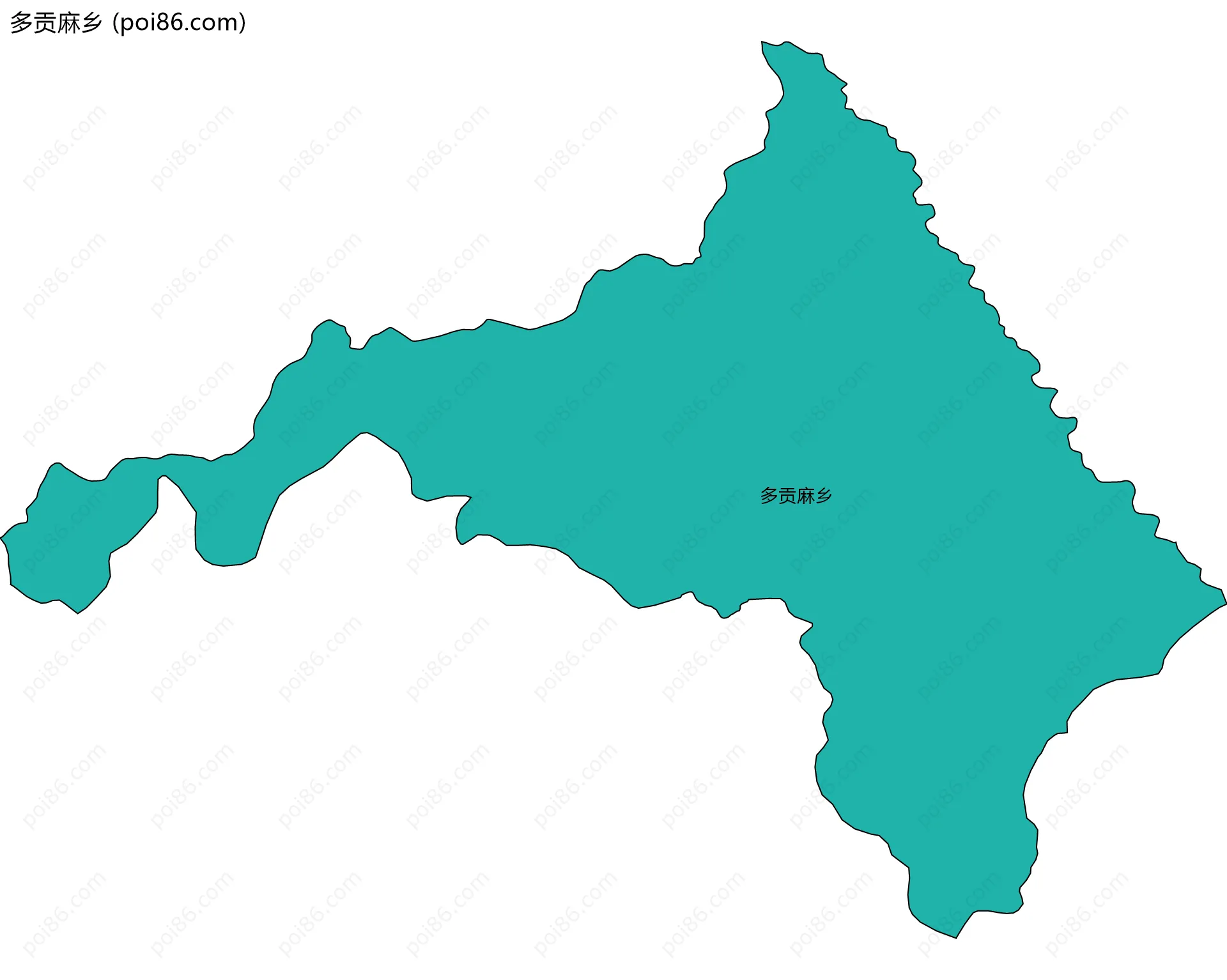 多贡麻乡边界地图(五级行政区划)