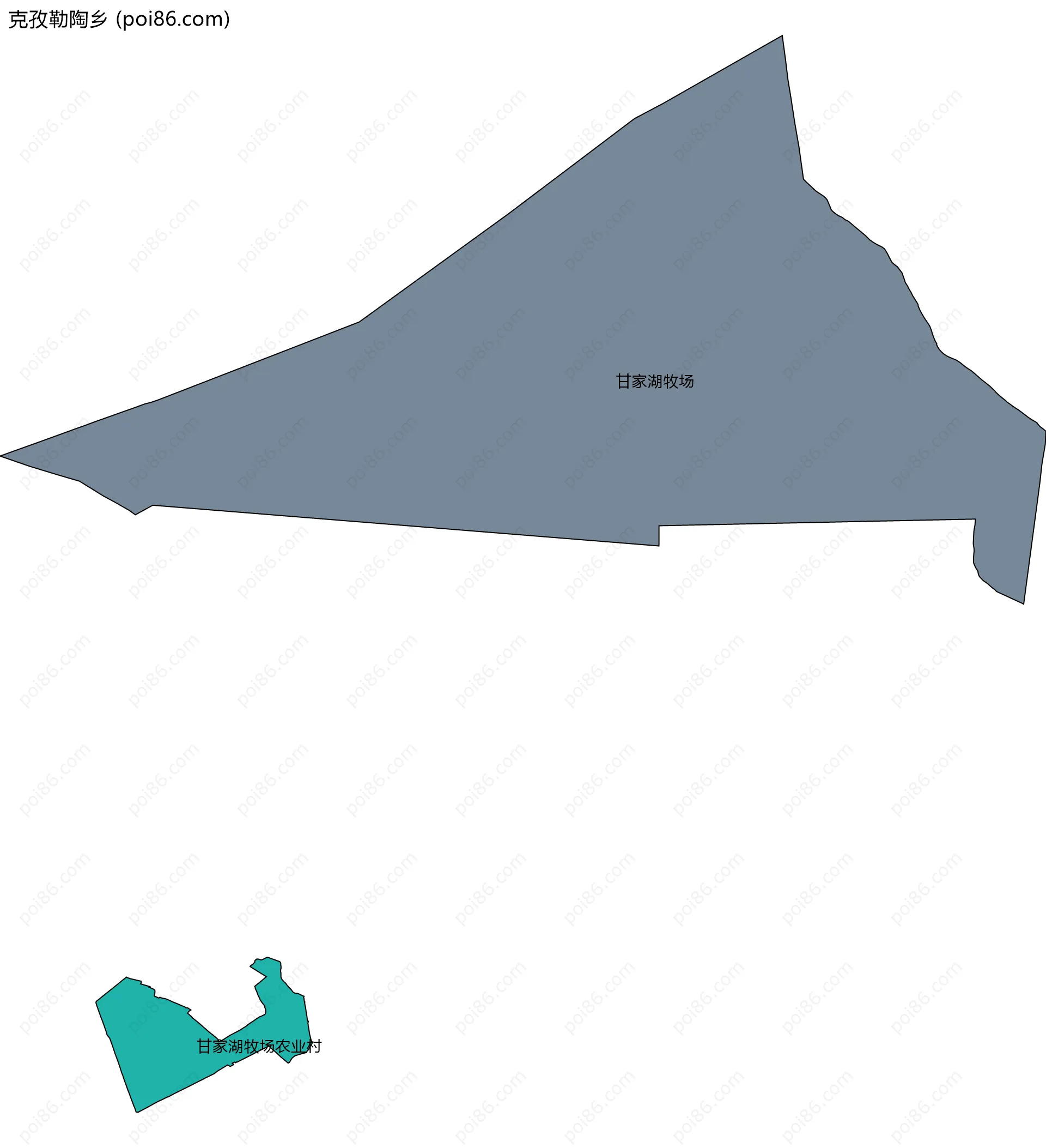 克孜勒陶乡边界地图(五级行政区划)