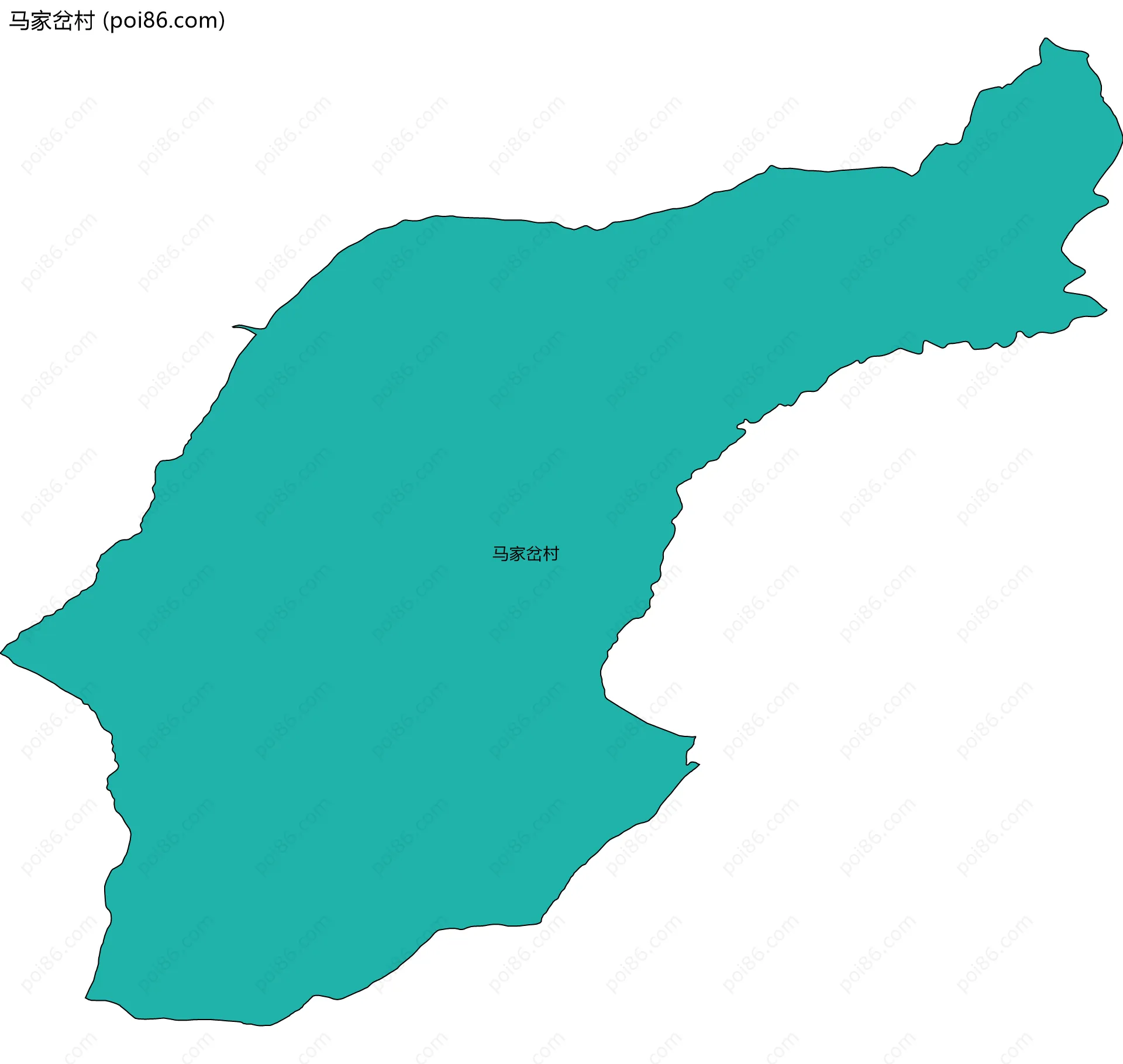 马家岔村边界地图