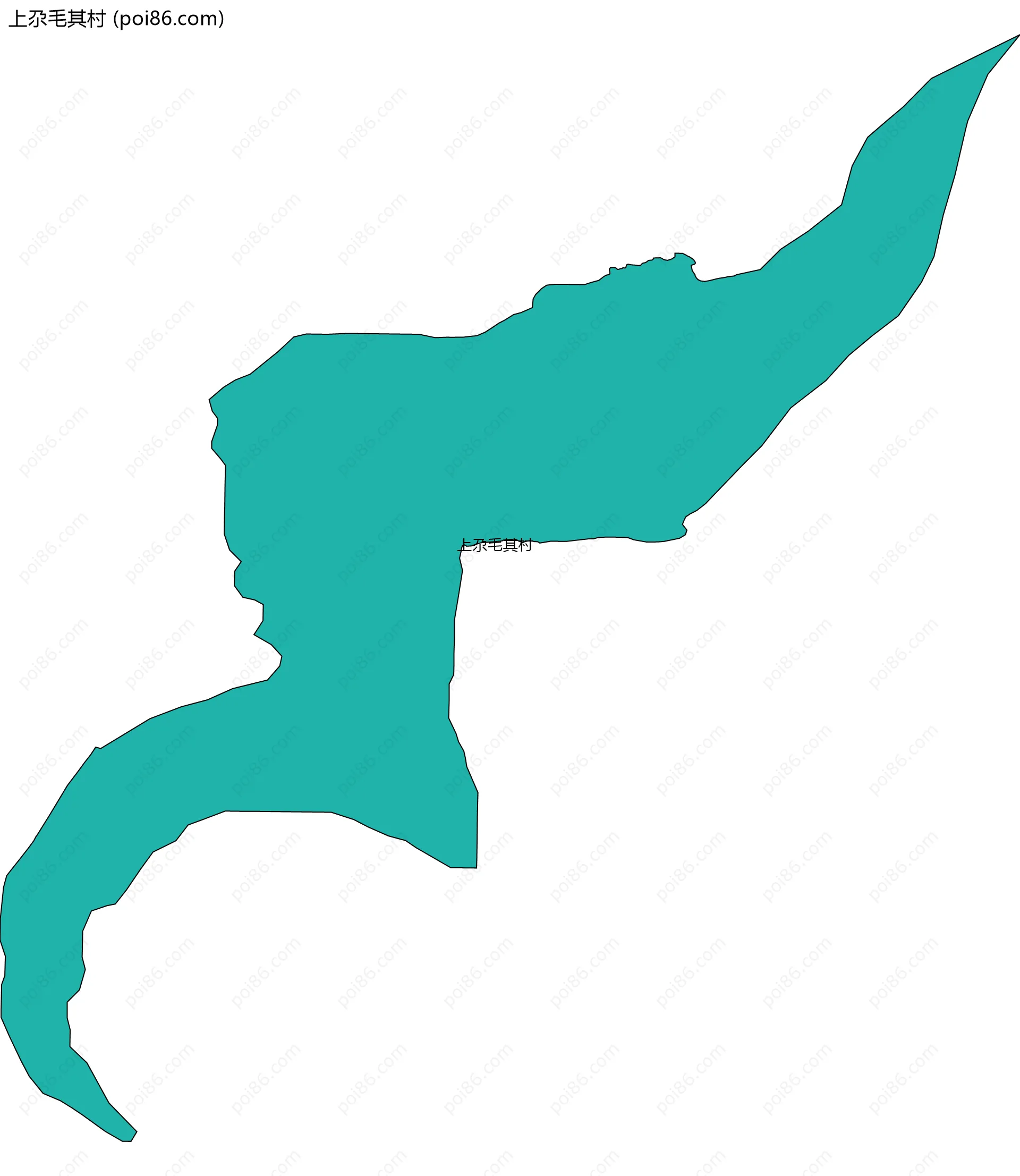 上尕毛其村边界地图