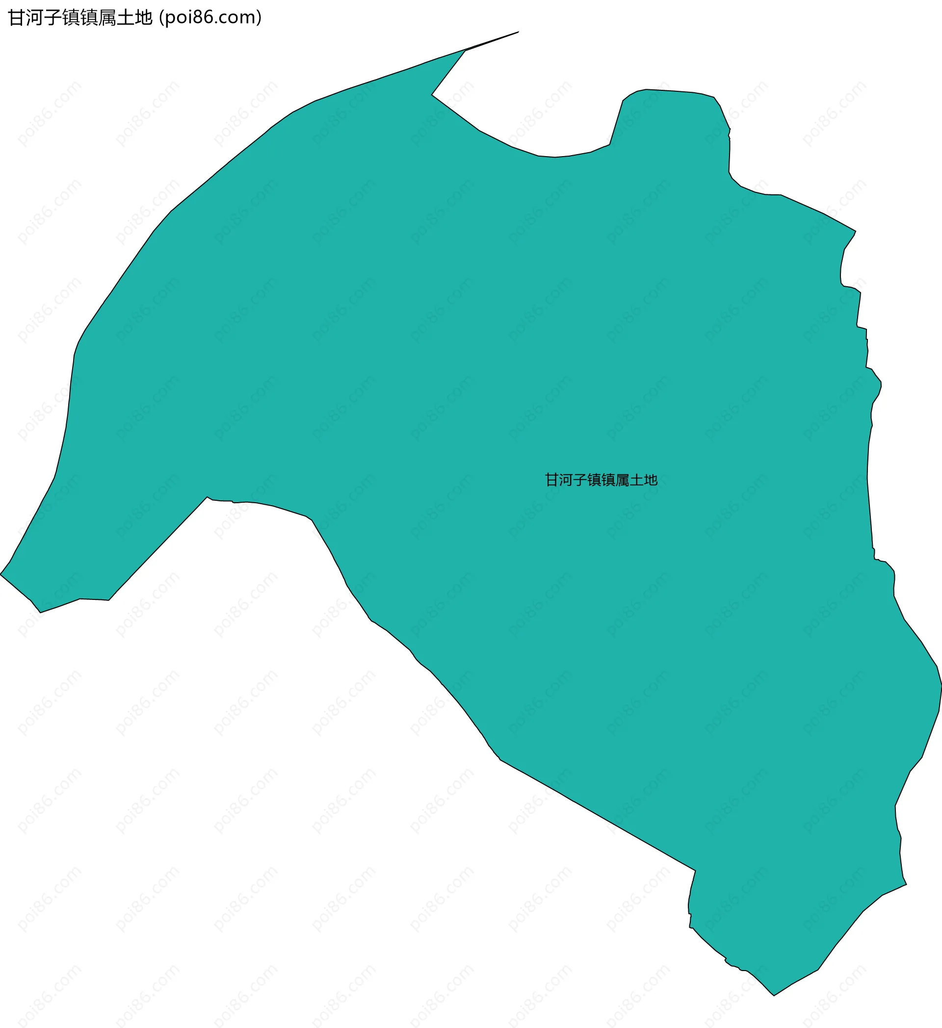 甘河子镇镇属土地边界地图