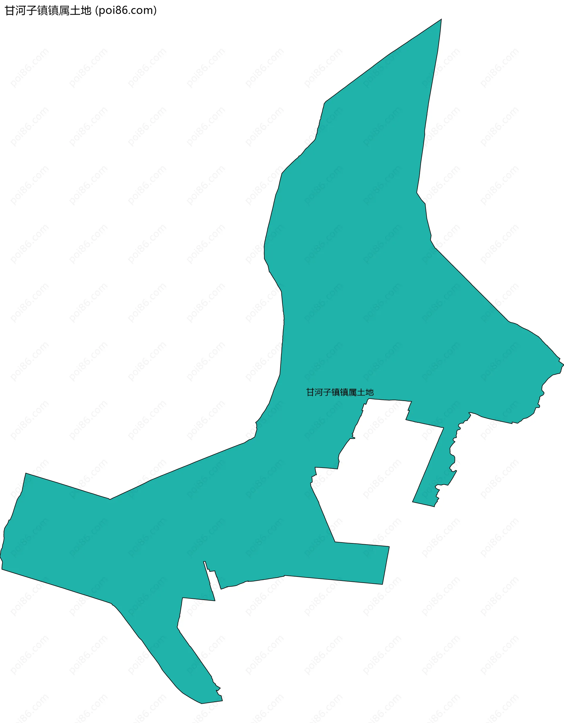 甘河子镇镇属土地边界地图