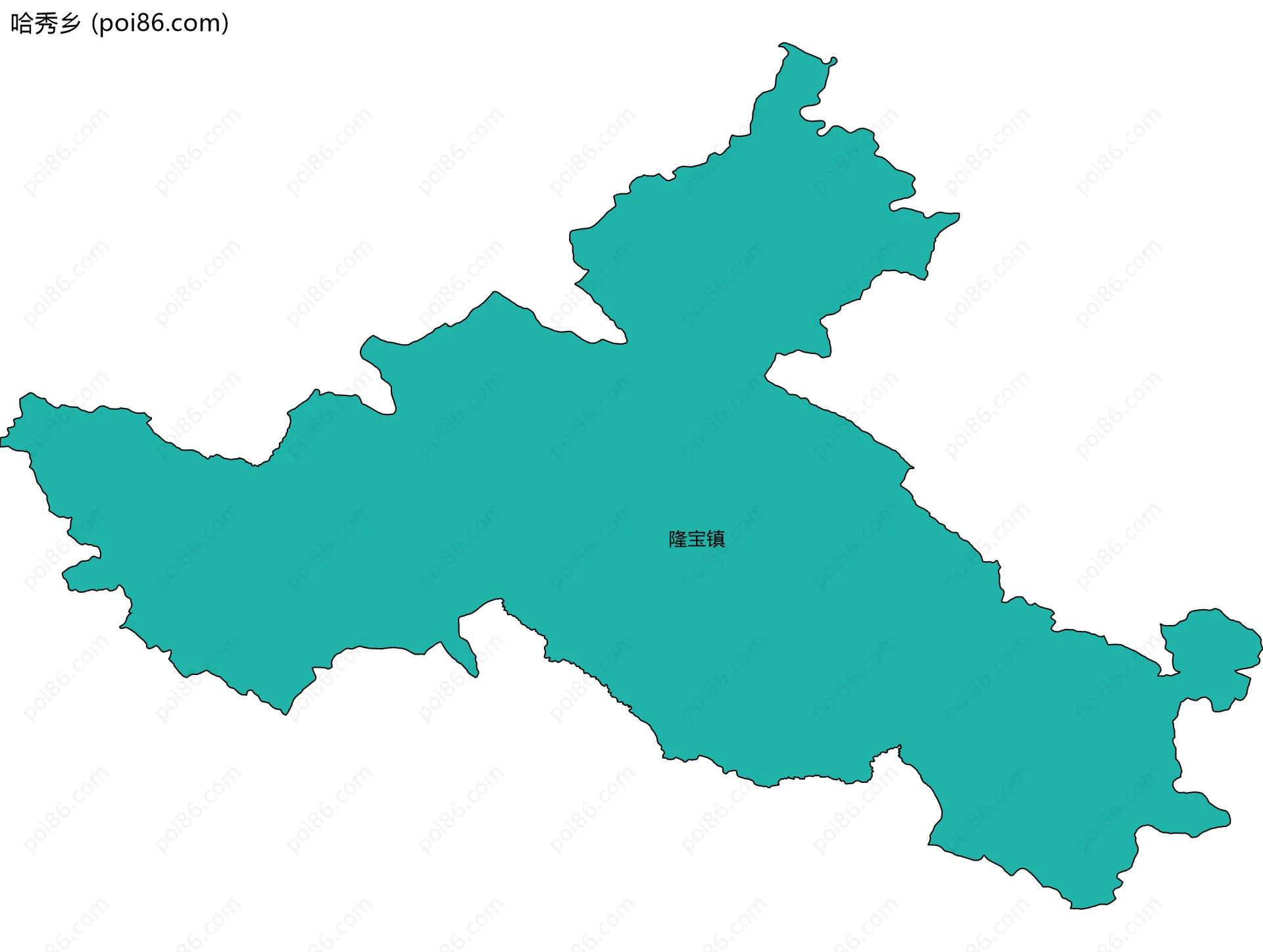 哈秀乡边界地图(五级行政区划)