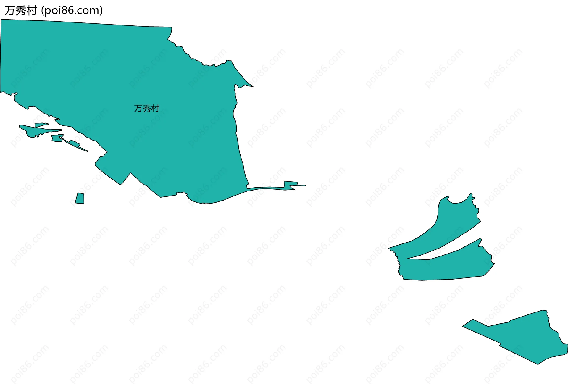 万秀村边界地图