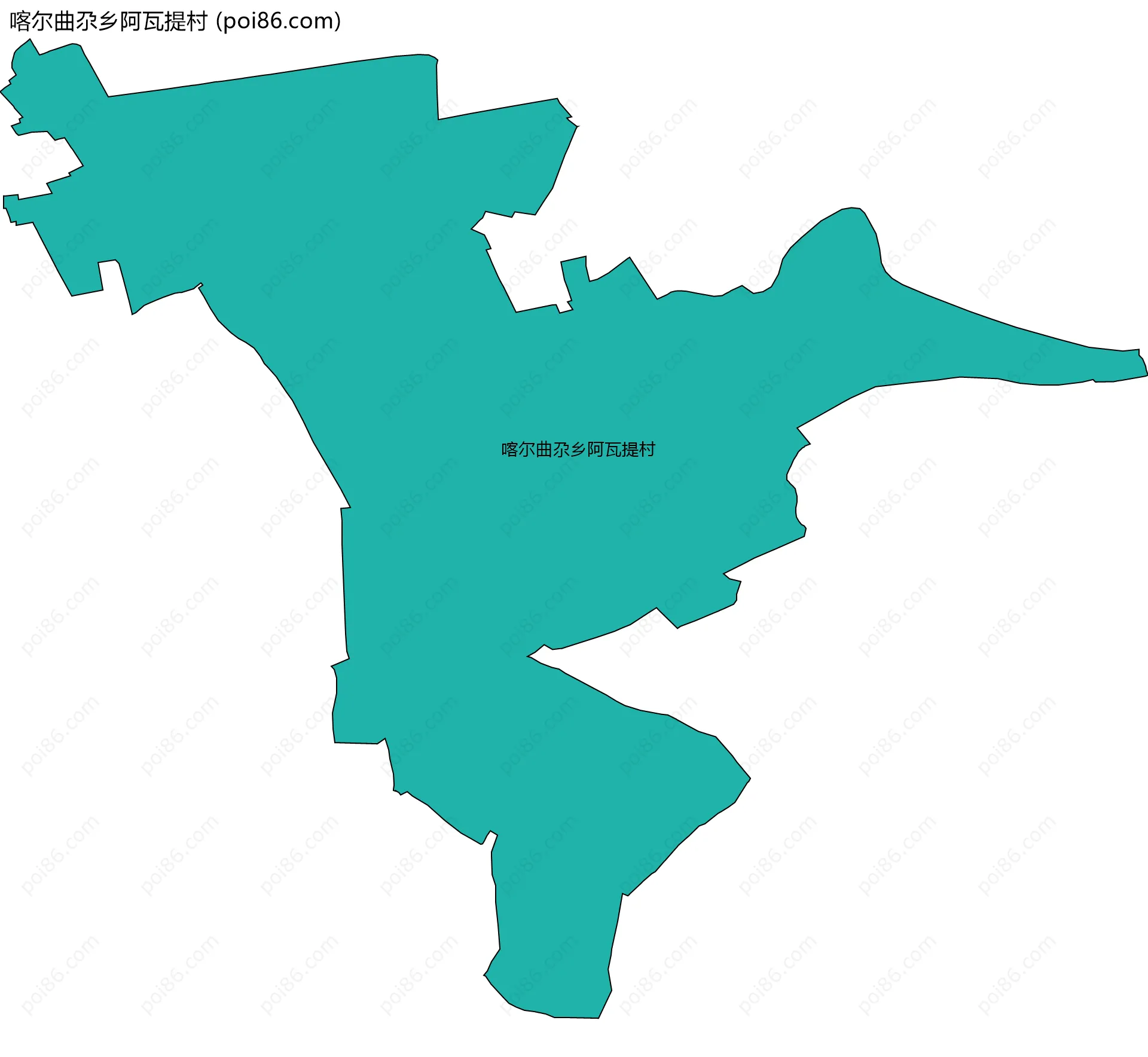 喀尔曲尕乡阿瓦提村边界地图