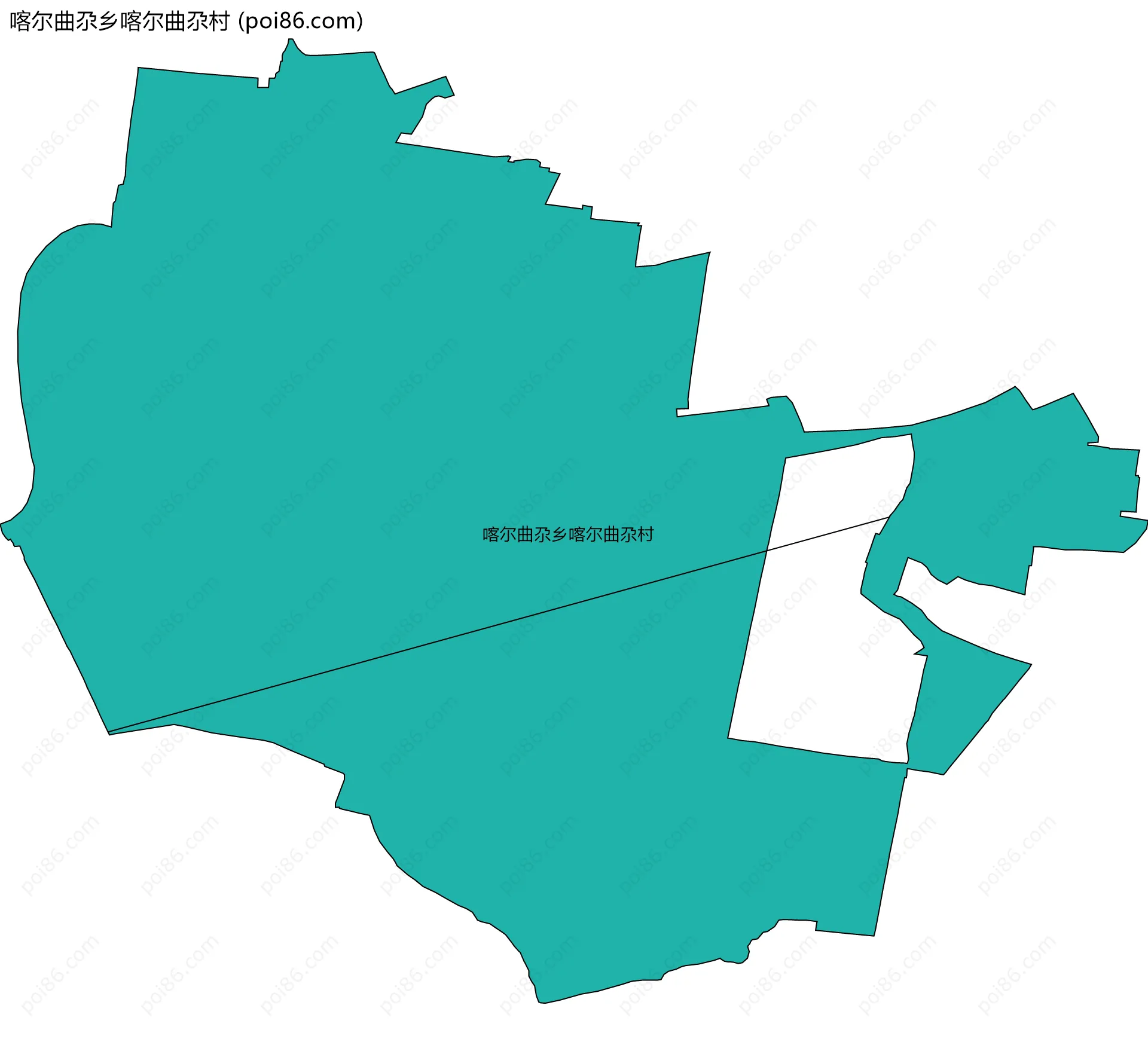 喀尔曲尕乡喀尔曲尕村边界地图
