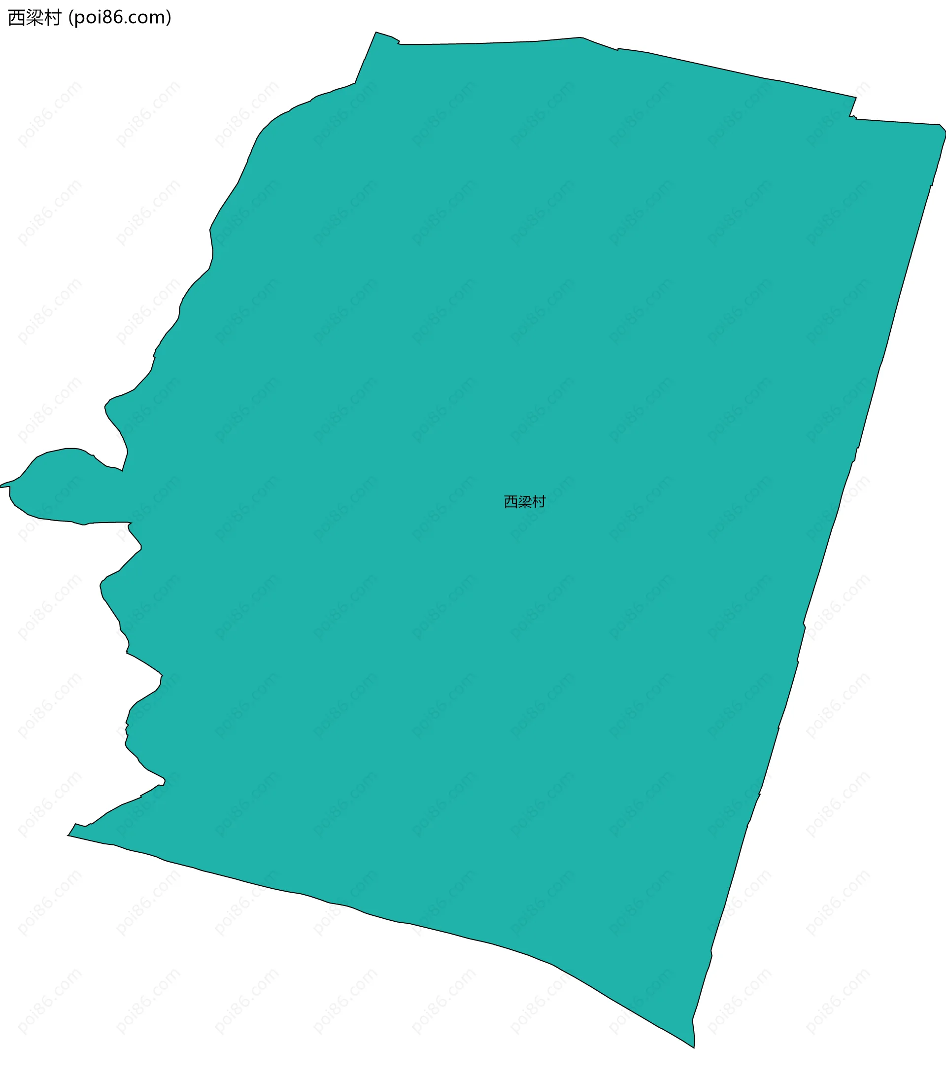 西梁村边界地图