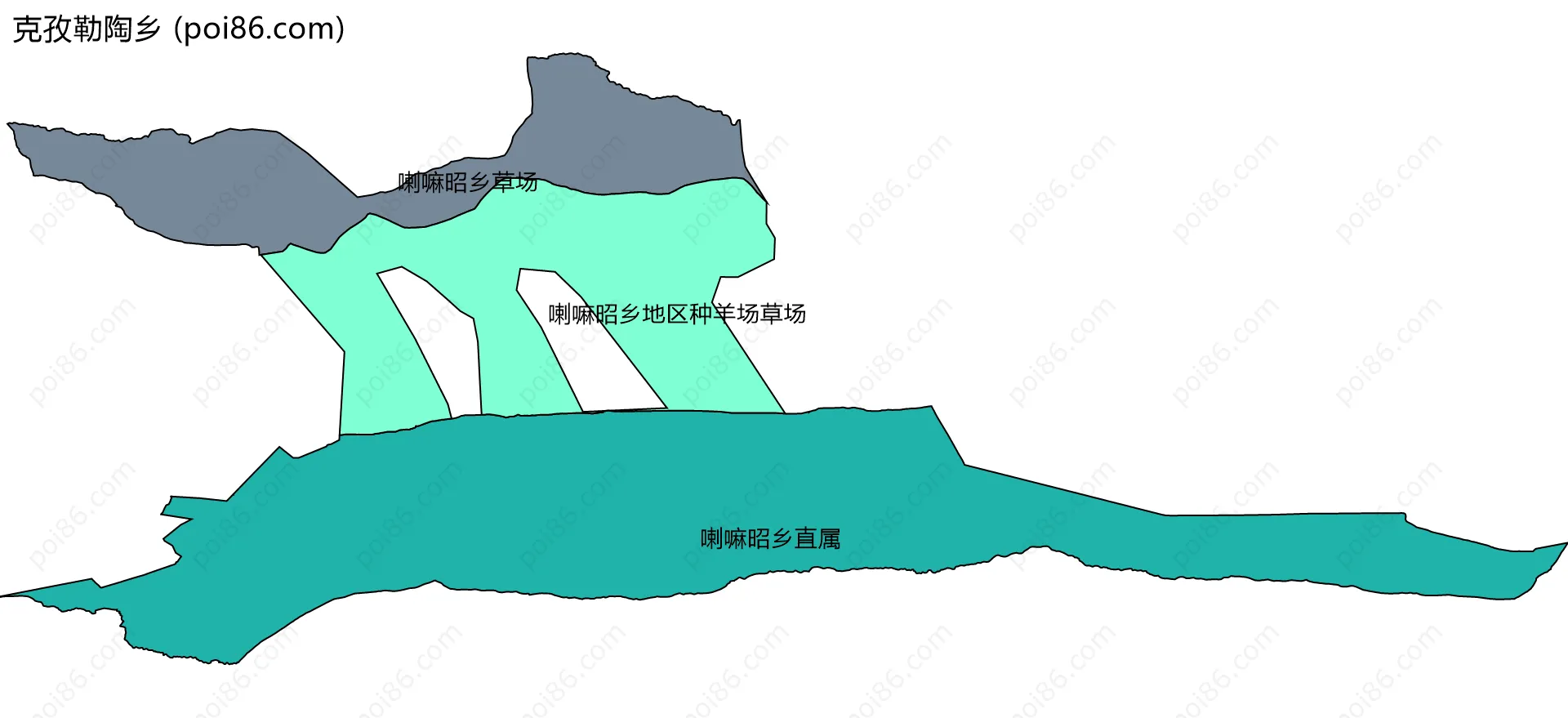 克孜勒陶乡边界地图(五级行政区划)