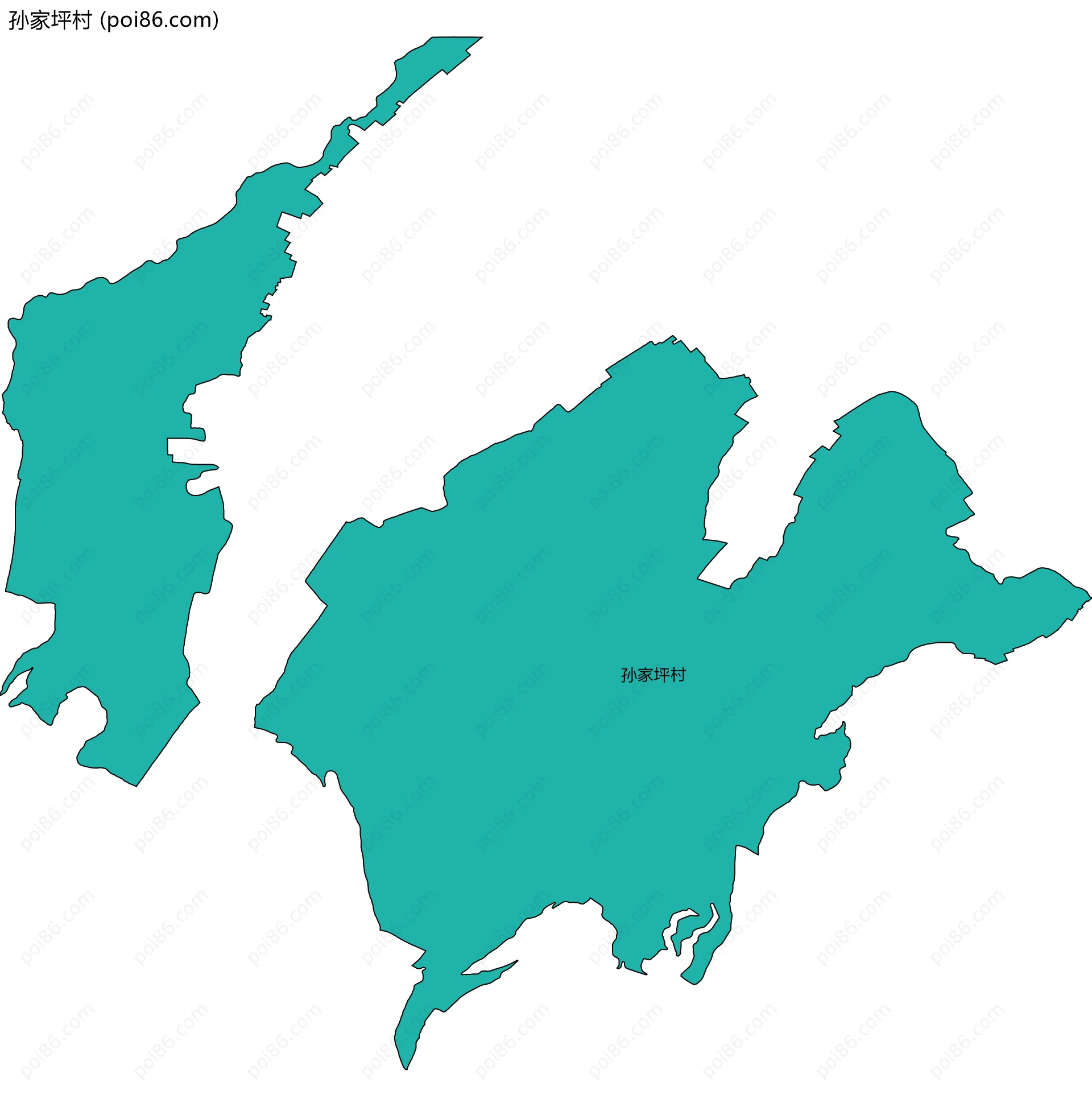 孙家坪村边界地图