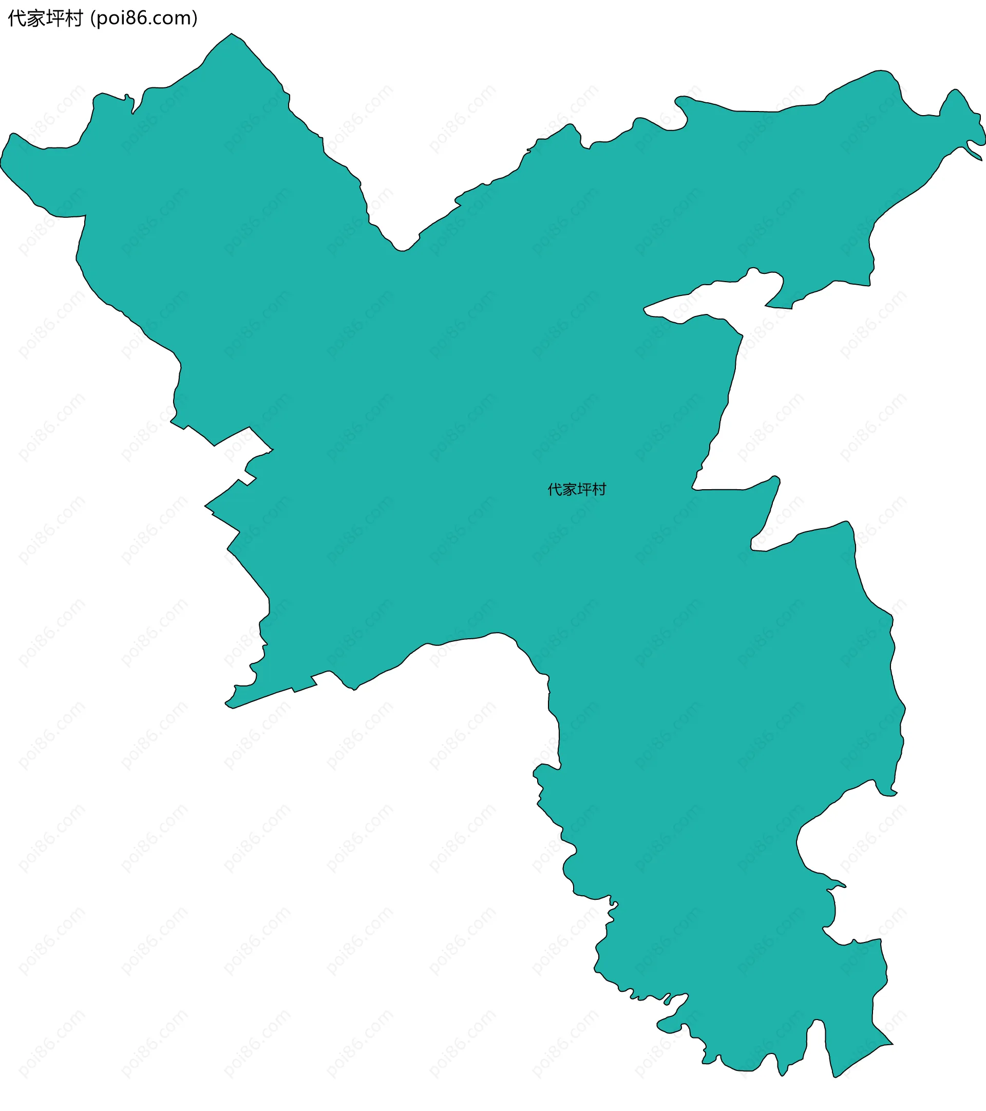 代家坪村边界地图