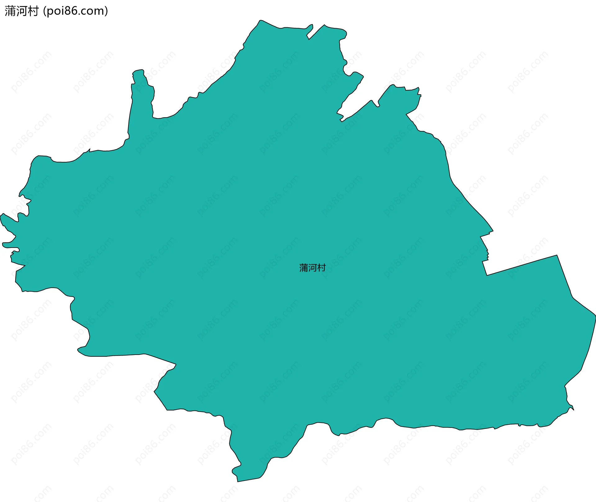 蒲河村边界地图