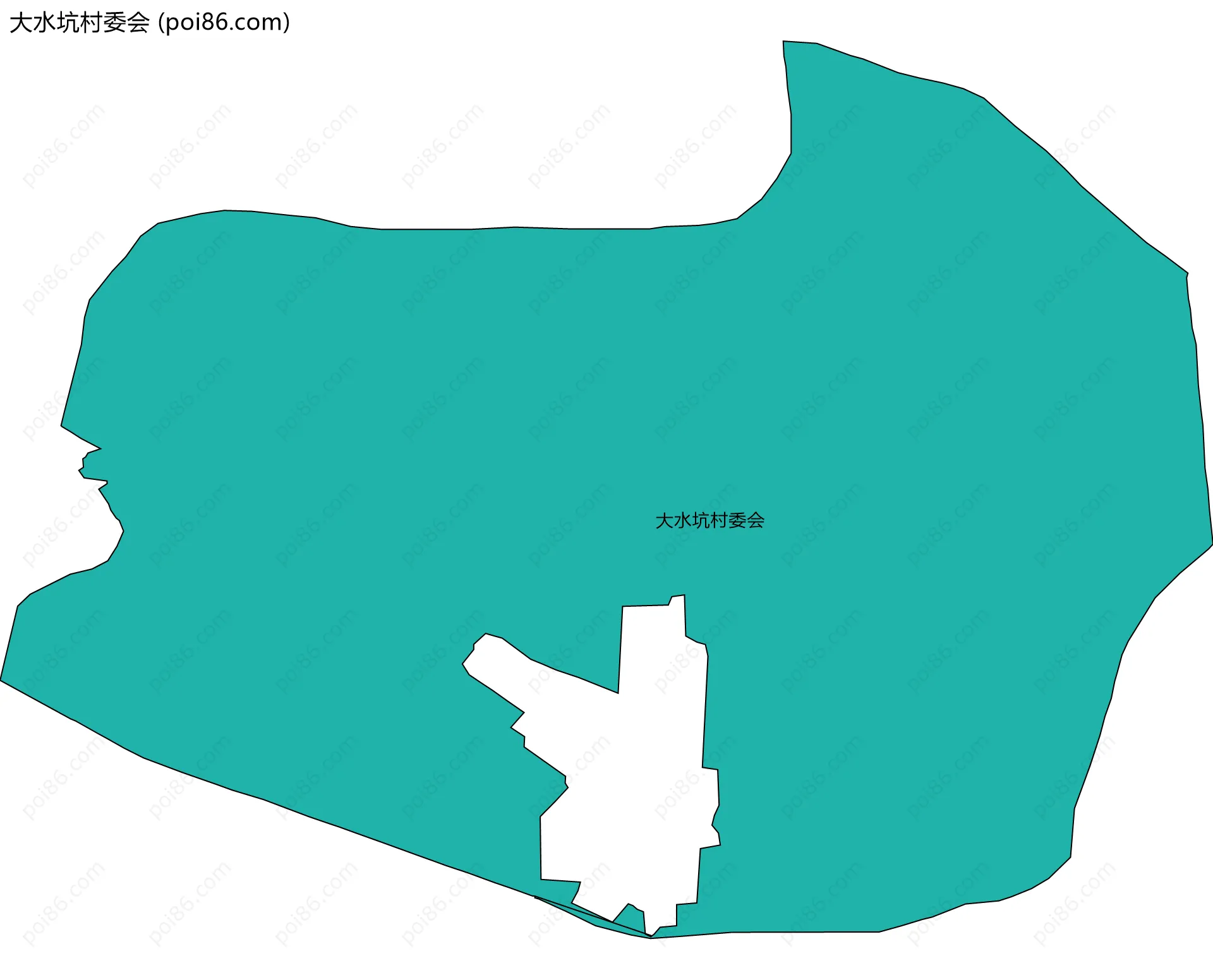 大水坑村委会边界地图
