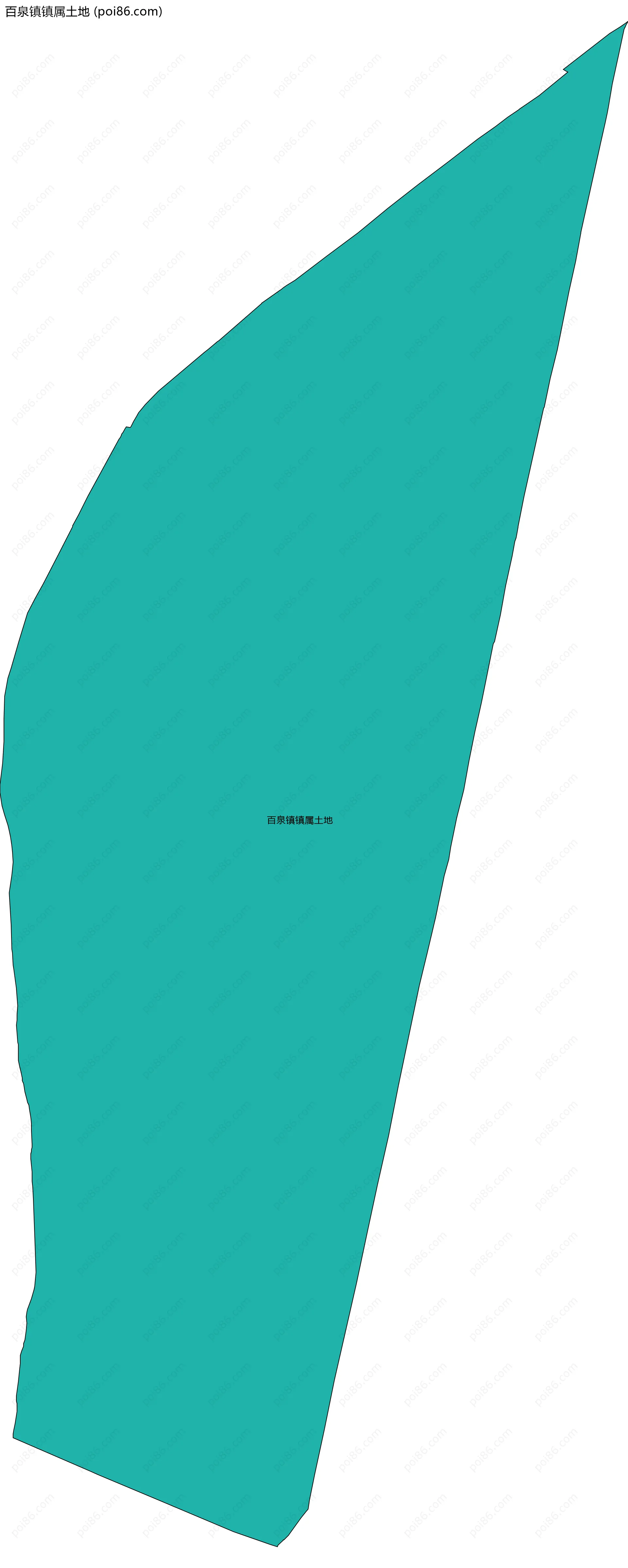 百泉镇镇属土地边界地图