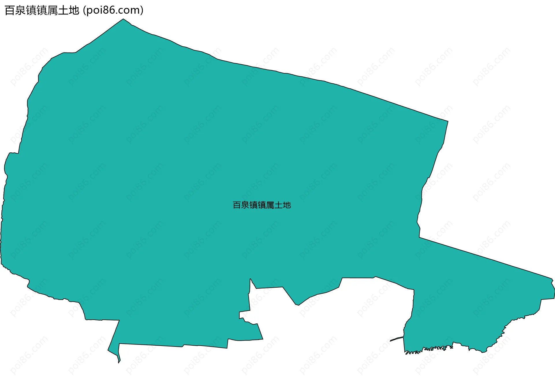 百泉镇镇属土地边界地图