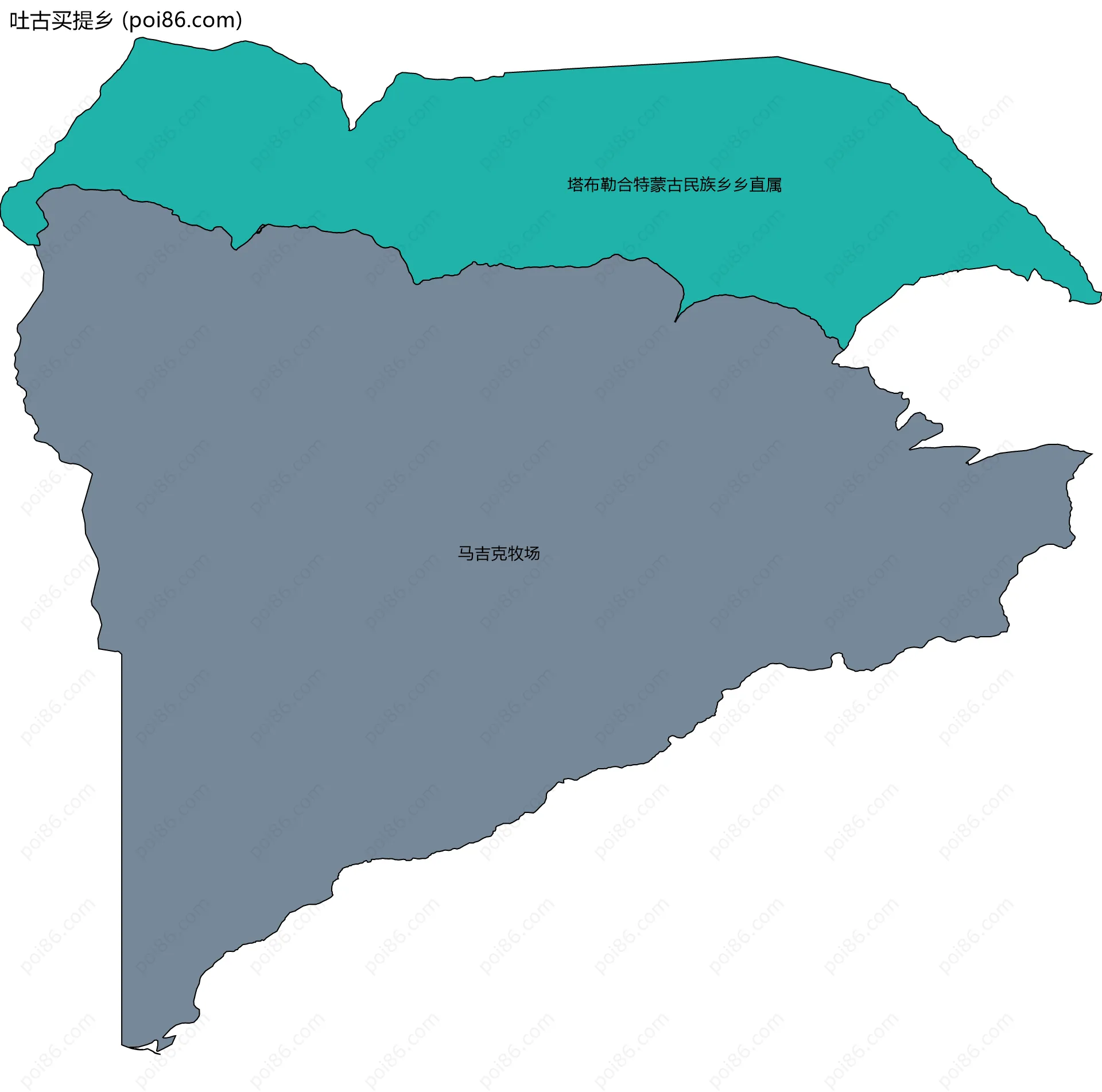 吐古买提乡边界地图(五级行政区划)