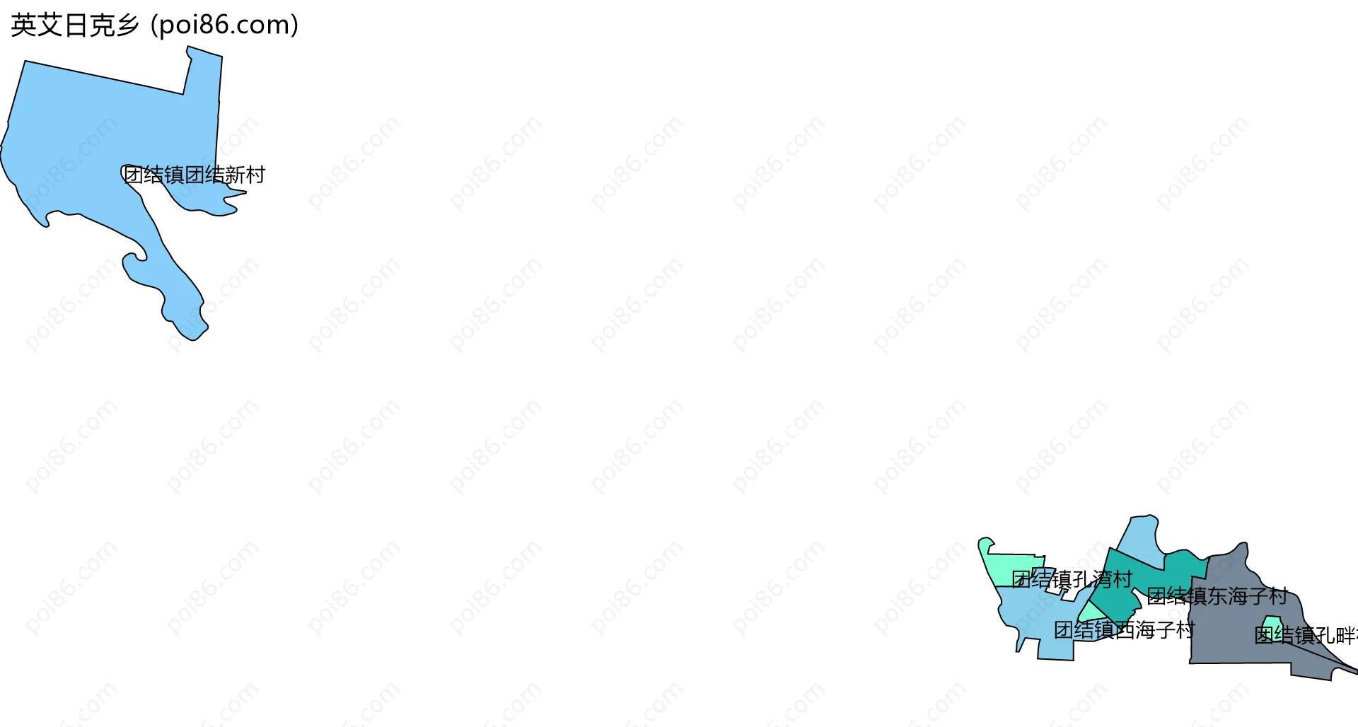 英艾日克乡边界地图(五级行政区划)