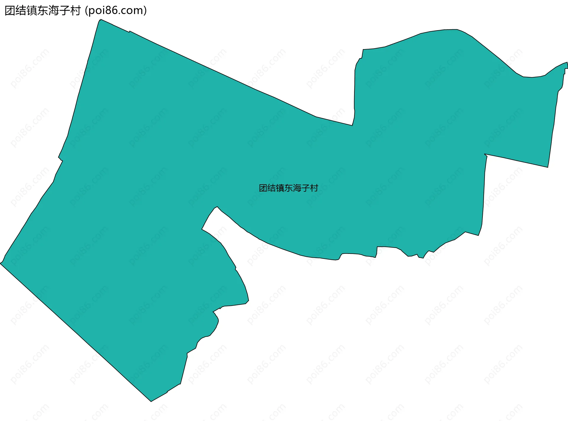 团结镇东海子村边界地图