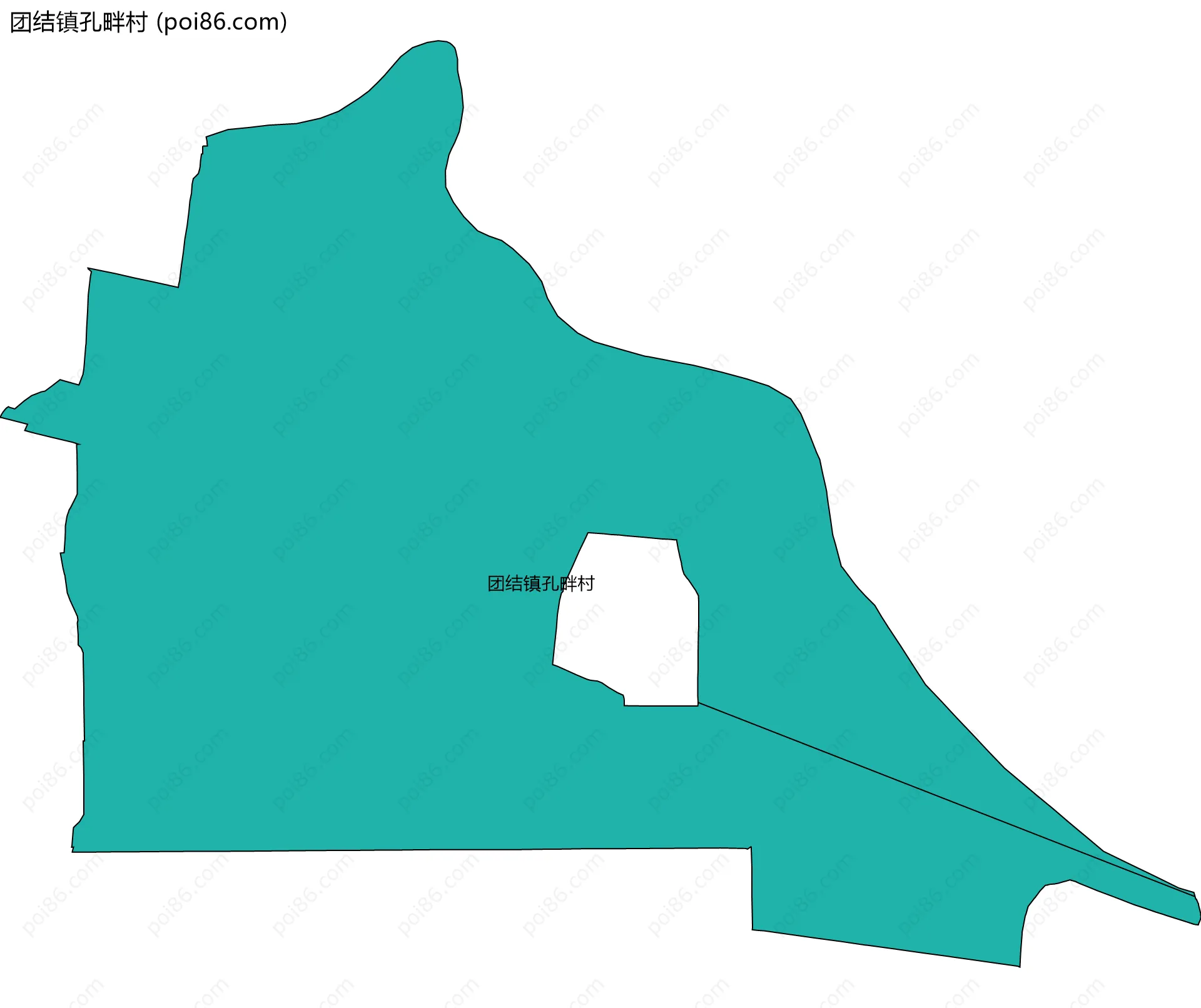 团结镇孔畔村边界地图
