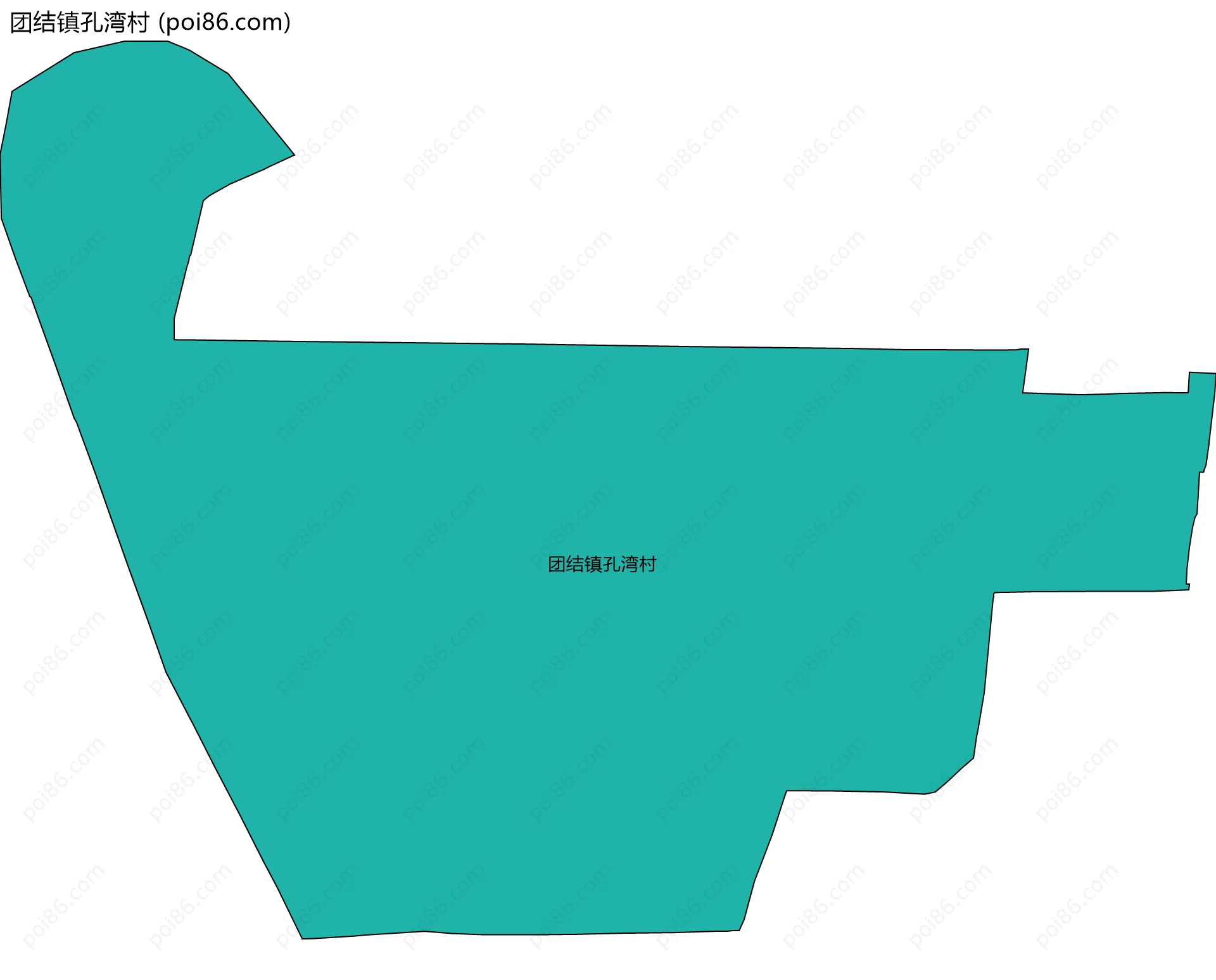 团结镇孔湾村边界地图
