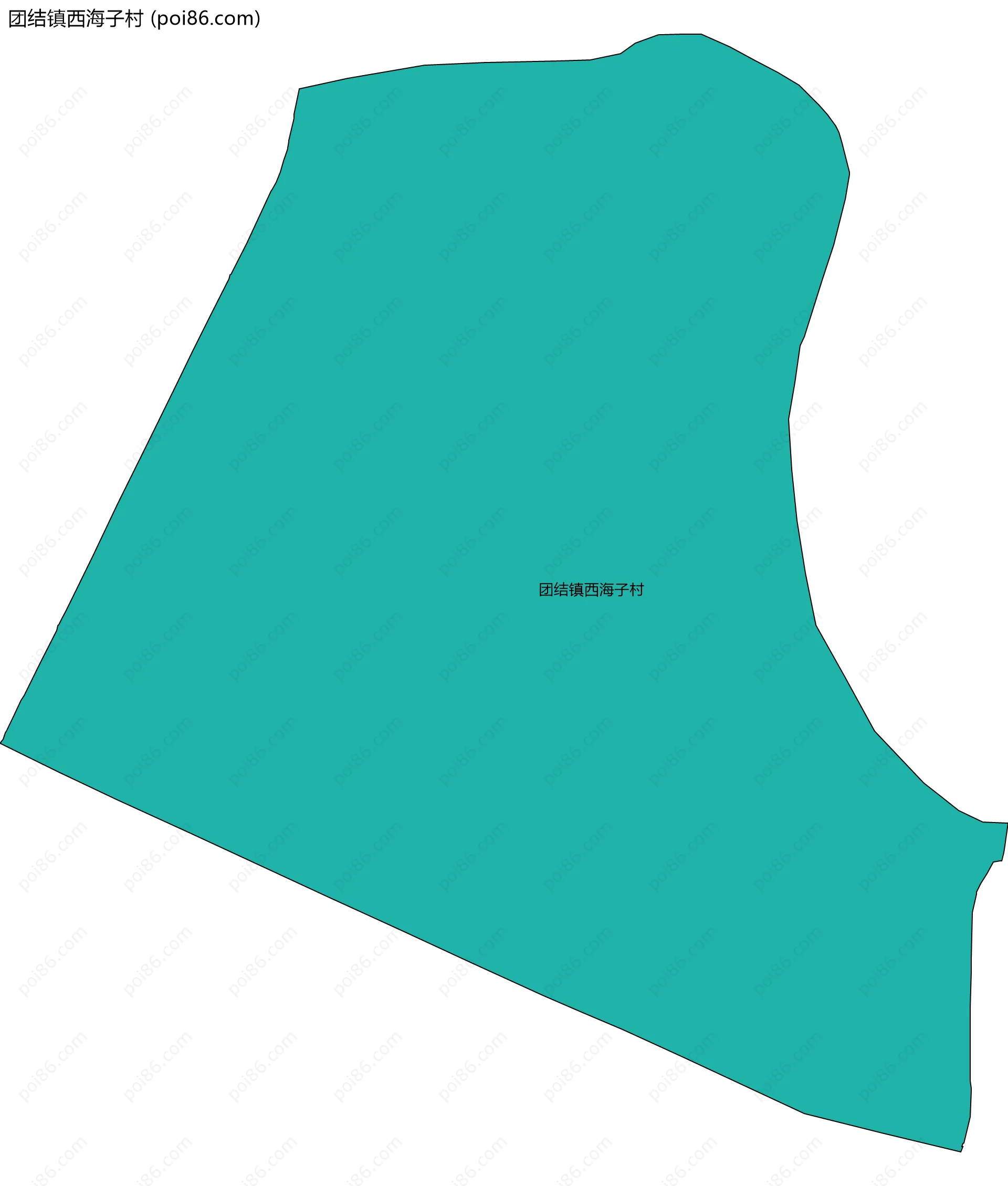 团结镇西海子村边界地图