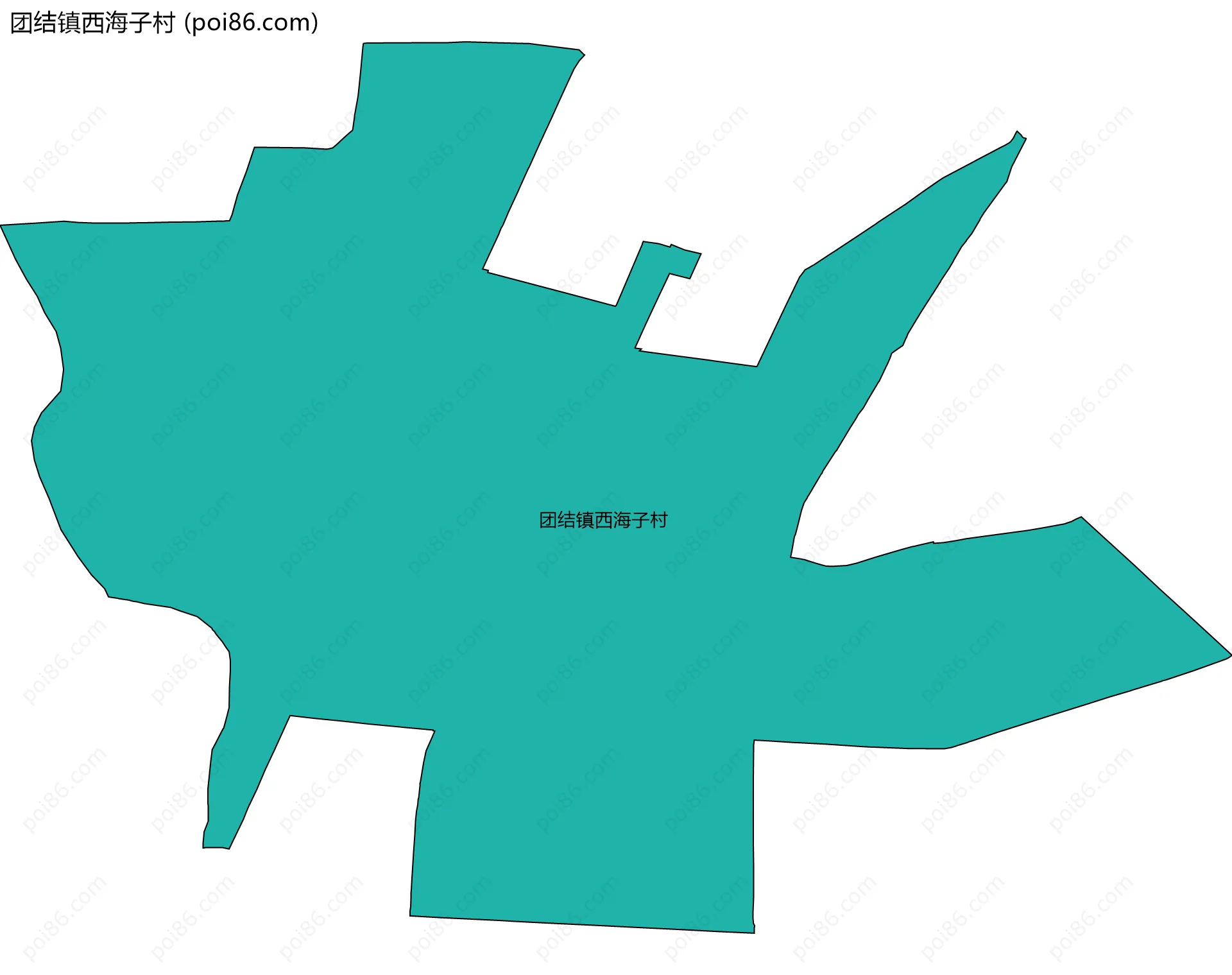团结镇西海子村边界地图