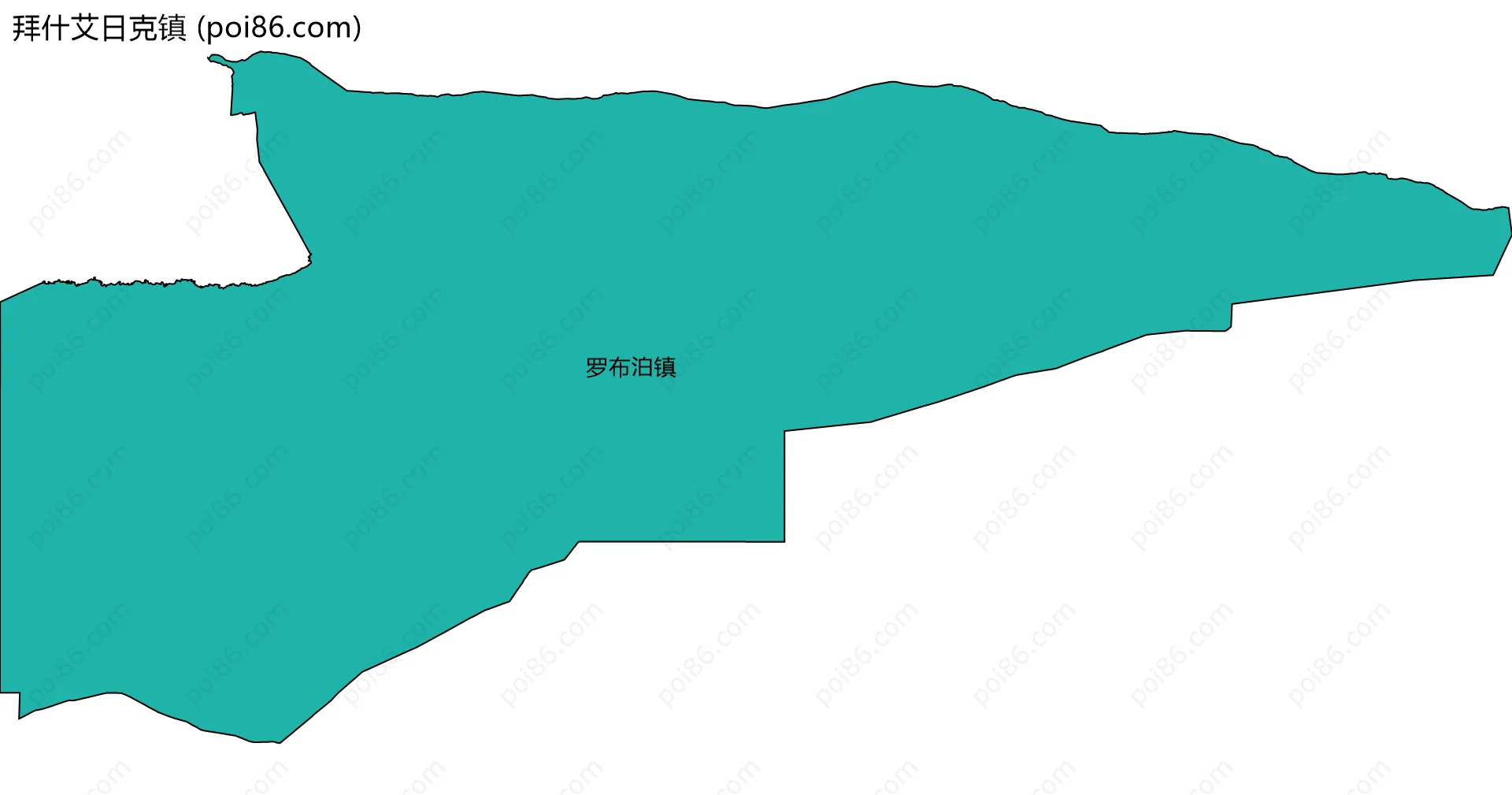 拜什艾日克镇边界地图(五级行政区划)